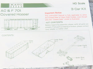 HO Scale Kato 38-0203 GN Great Northern AC&F 70t Covered Hopper 3-Car Kit