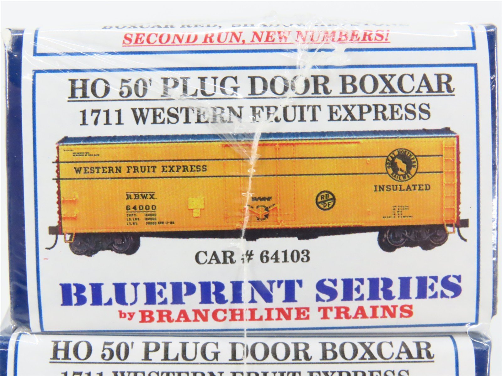 HO Scale Branchline RBWX Western Fruit Express 50' Plug Door Boxcar Kit 4-Pack