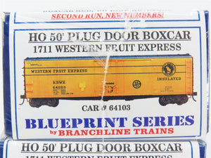 HO Scale Branchline RBWX Western Fruit Express 50' Plug Door Boxcar Kit 4-Pack