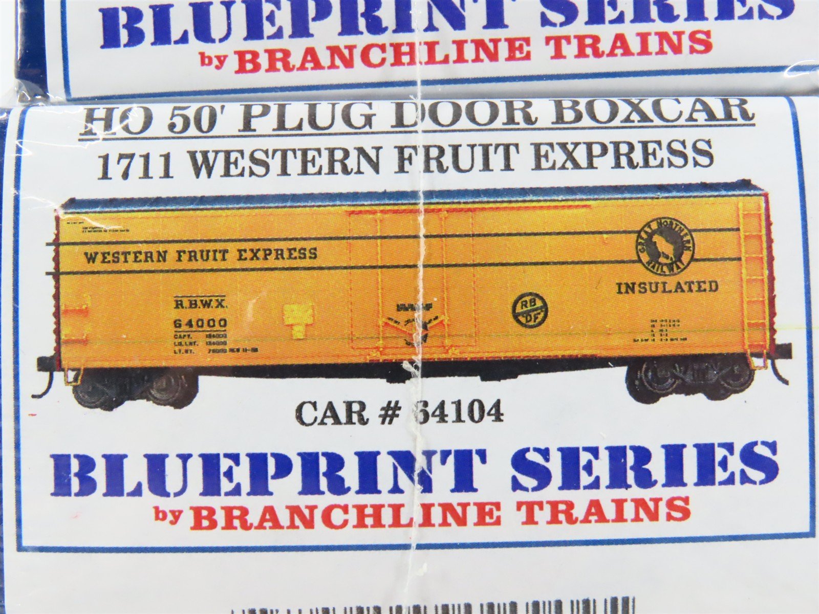 HO Scale Branchline RBWX Western Fruit Express 50' Plug Door Boxcar Kit 4-Pack
