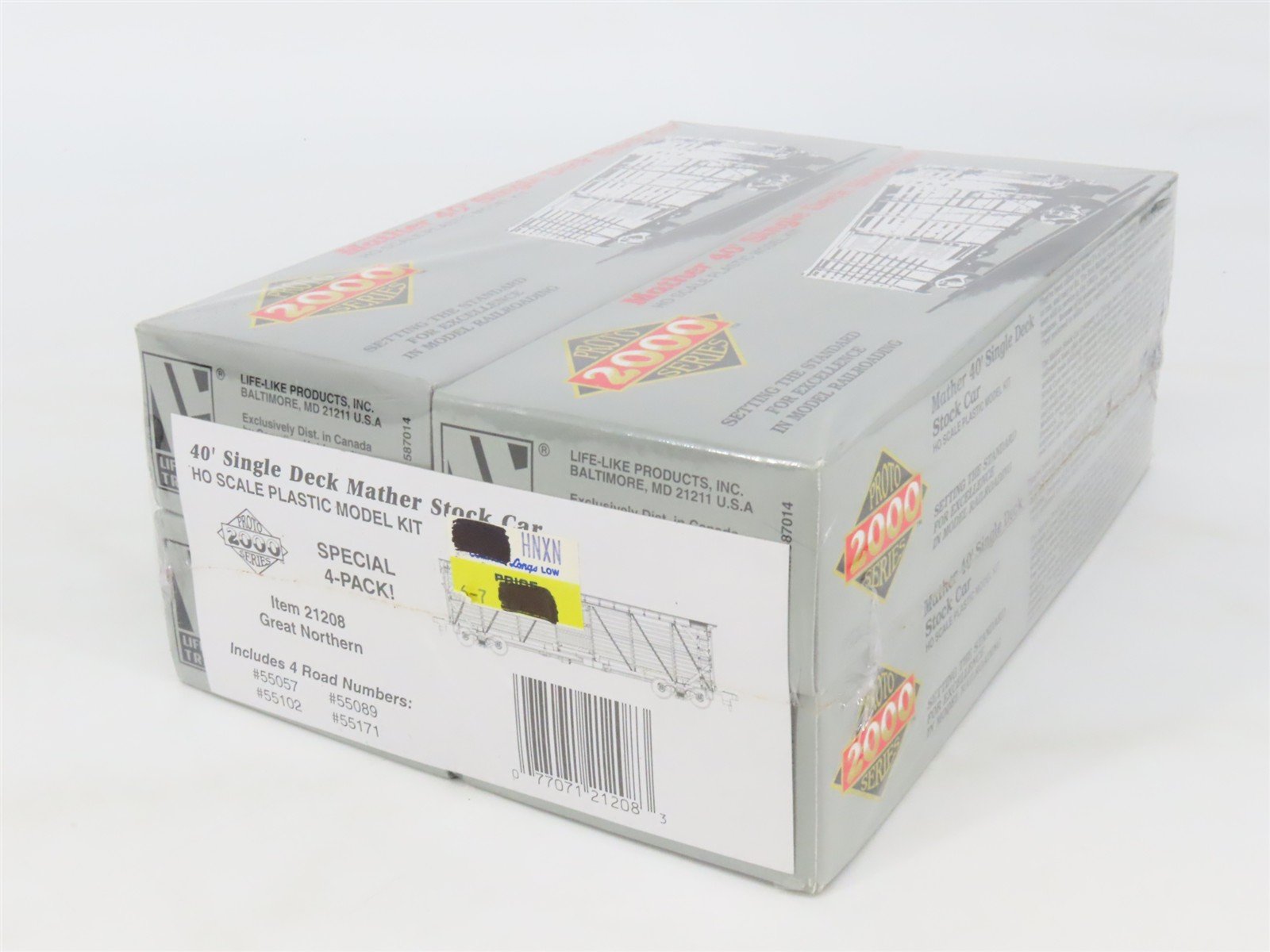 HO Scale Proto 2000 21208 GN Great Northern 40' Stock/Cattle 4-Car Kit