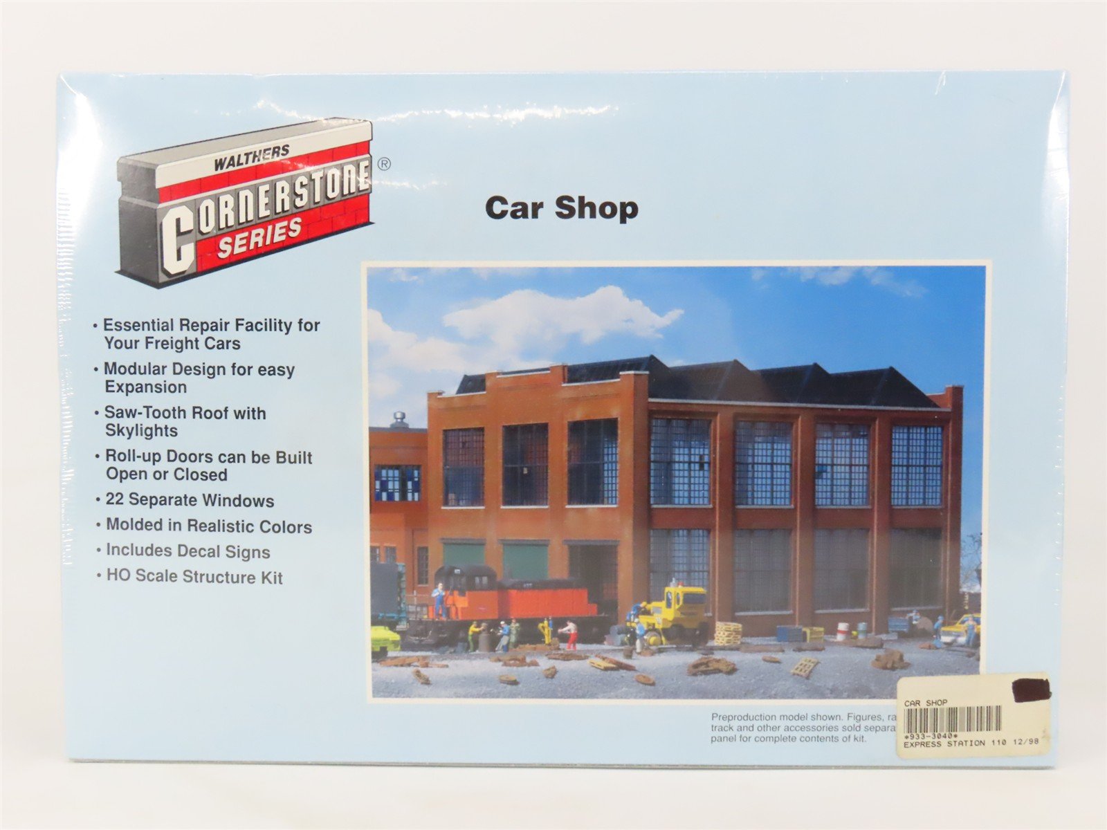 HO Scale Walthers 933-3040 Car Shop Building Kit SEALED