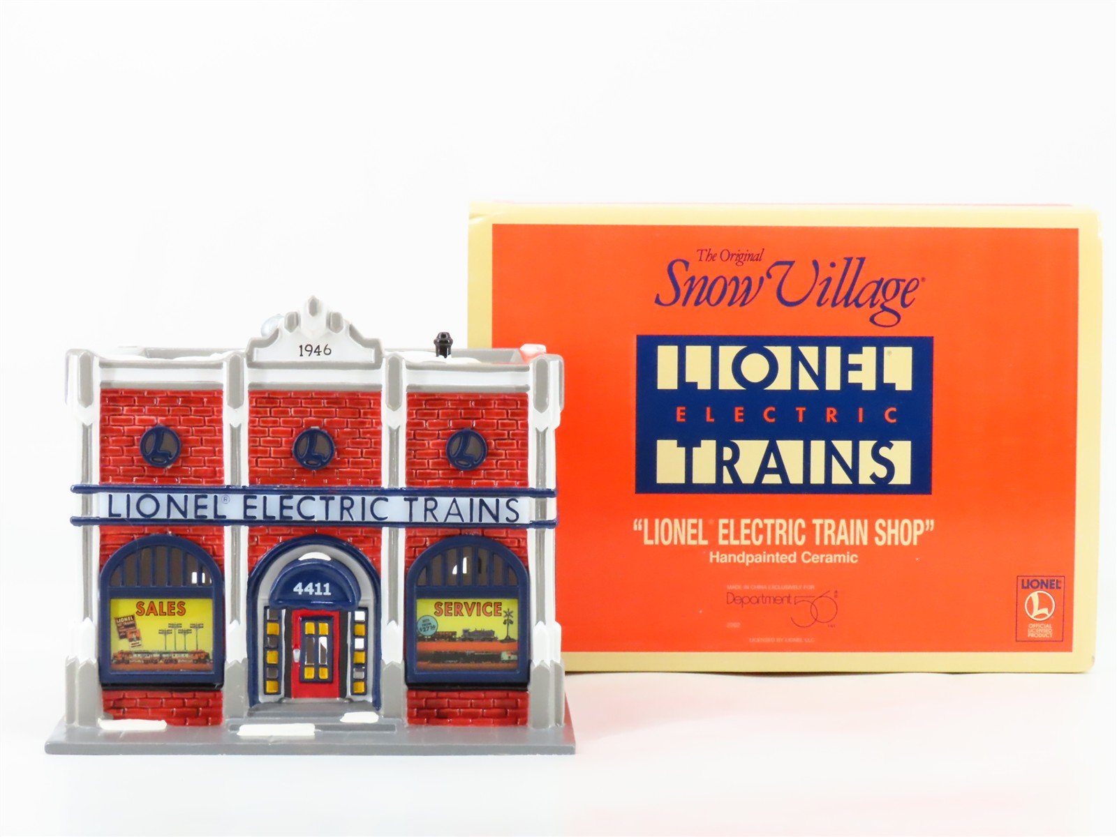 O Scale Department 56 Snow Village #2202 Lionel Electric Train Shop