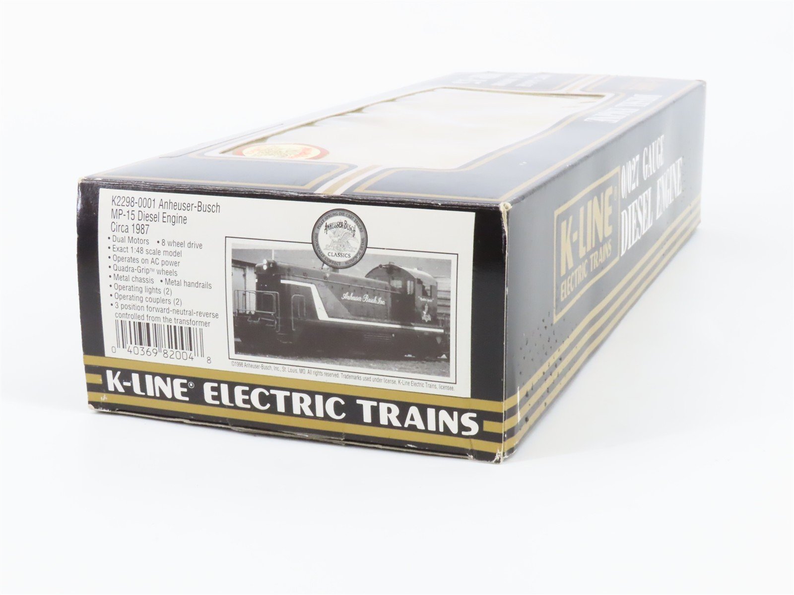 O Gauge 3-Rail K-Line K2298-0001 Anheuser-Busch MP-15 Diesel Switcher No#