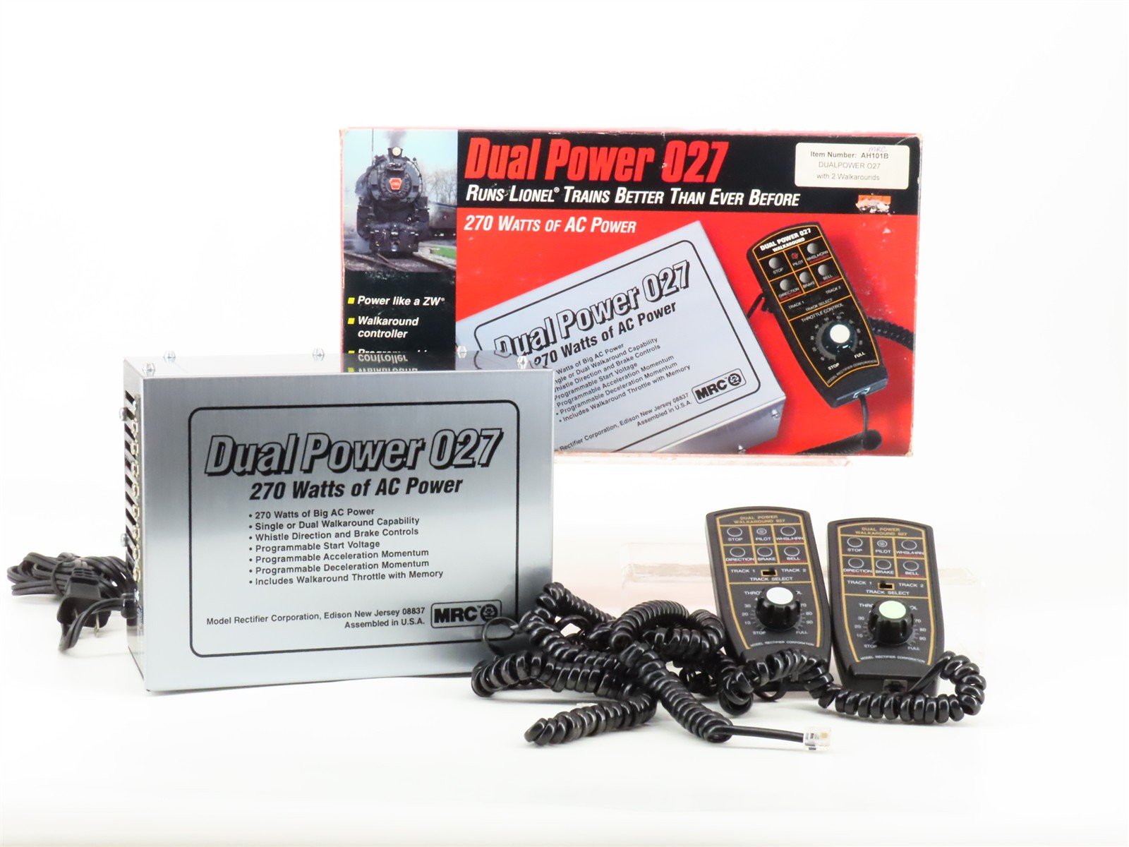 MRC AH101B Dual Power O27 AC 270 Watt Transformer for O Gauge w/ 2 Walkarounds