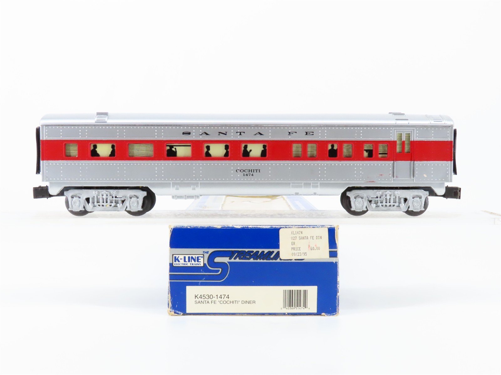 O Gauge 3-Rail K-Line K4530-1474 ATSF Santa Fe Diner Passenger #1474 