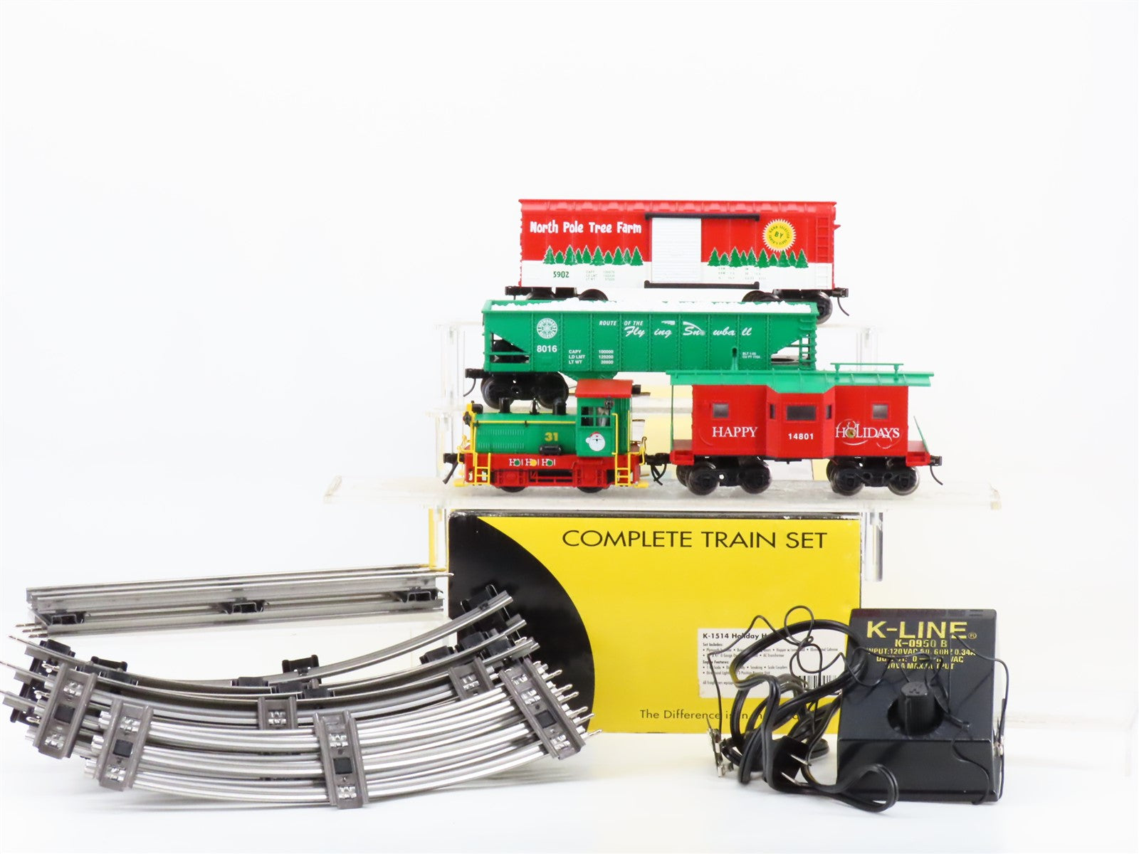 O Gauge 3-Rail K-Line K-1514 Holiday Hauler Diesel Freight Set w/Track