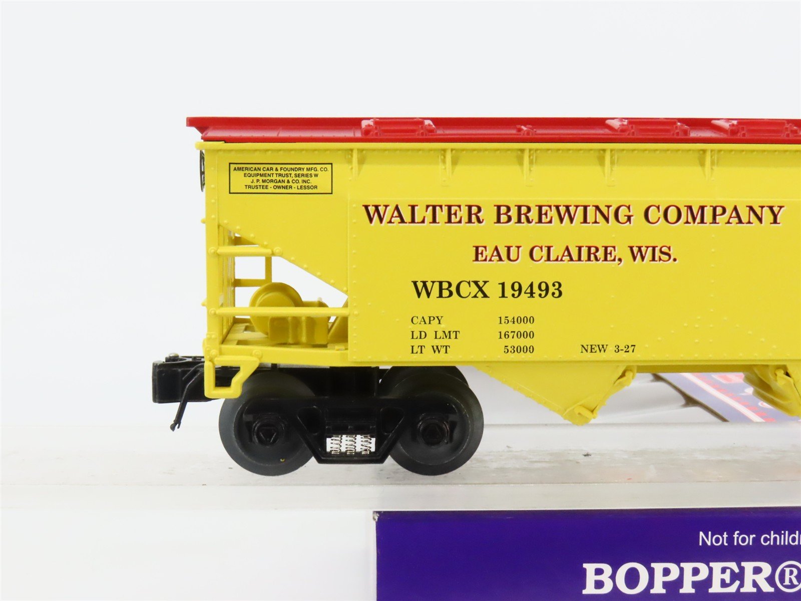O Gauge 3-Rail Aristo-Craft RMT 96392A WBCX Walters Beer 2-Bay Hopper #19493
