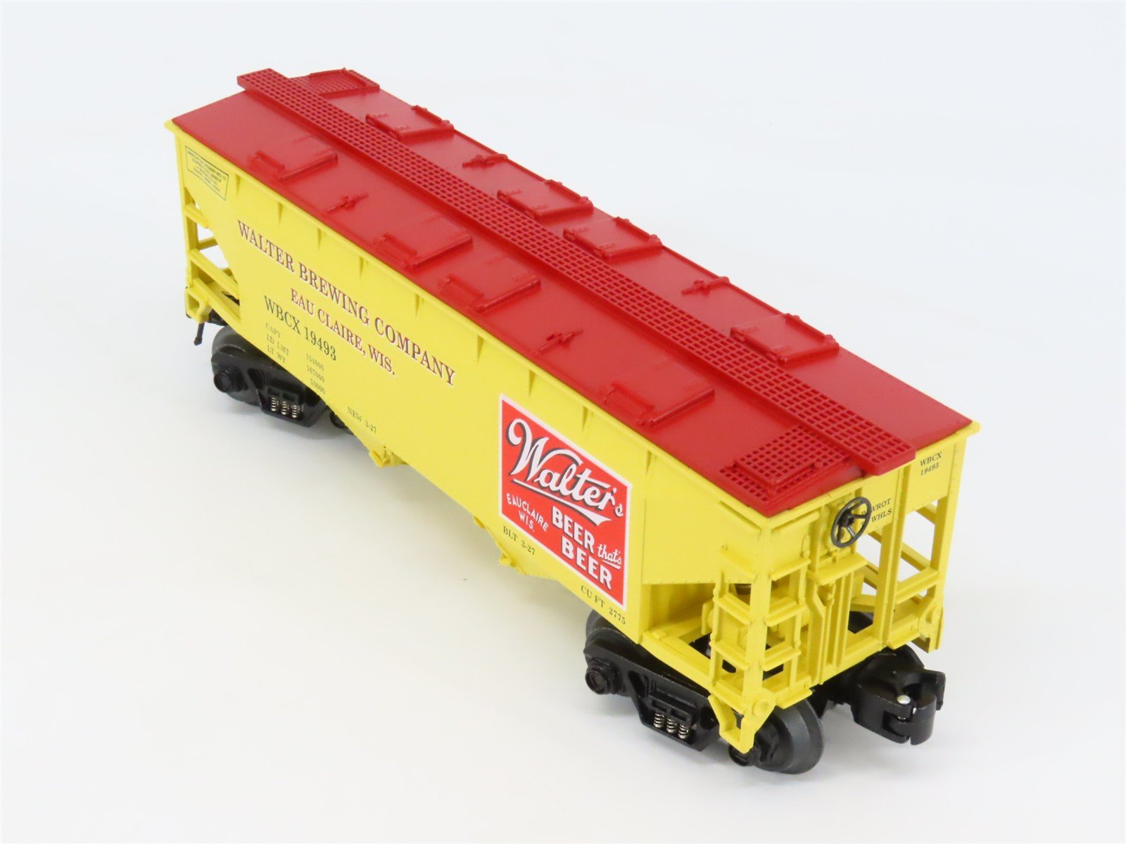 O Gauge 3-Rail Aristo-Craft RMT 96392A WBCX Walters Beer 2-Bay Hopper #19493