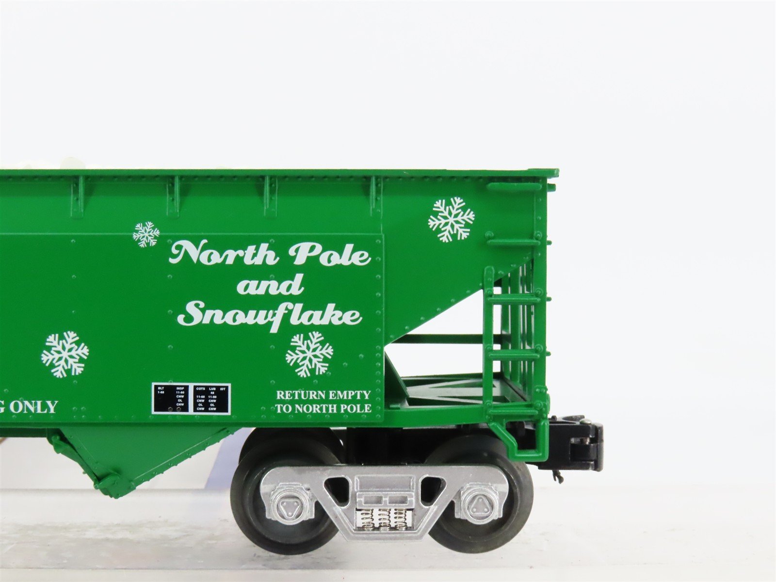 O Gauge 3-Rail Aristo-Craft 96250 NP&SF Christmas 2-Bay Hopper Car #23124 wLoad