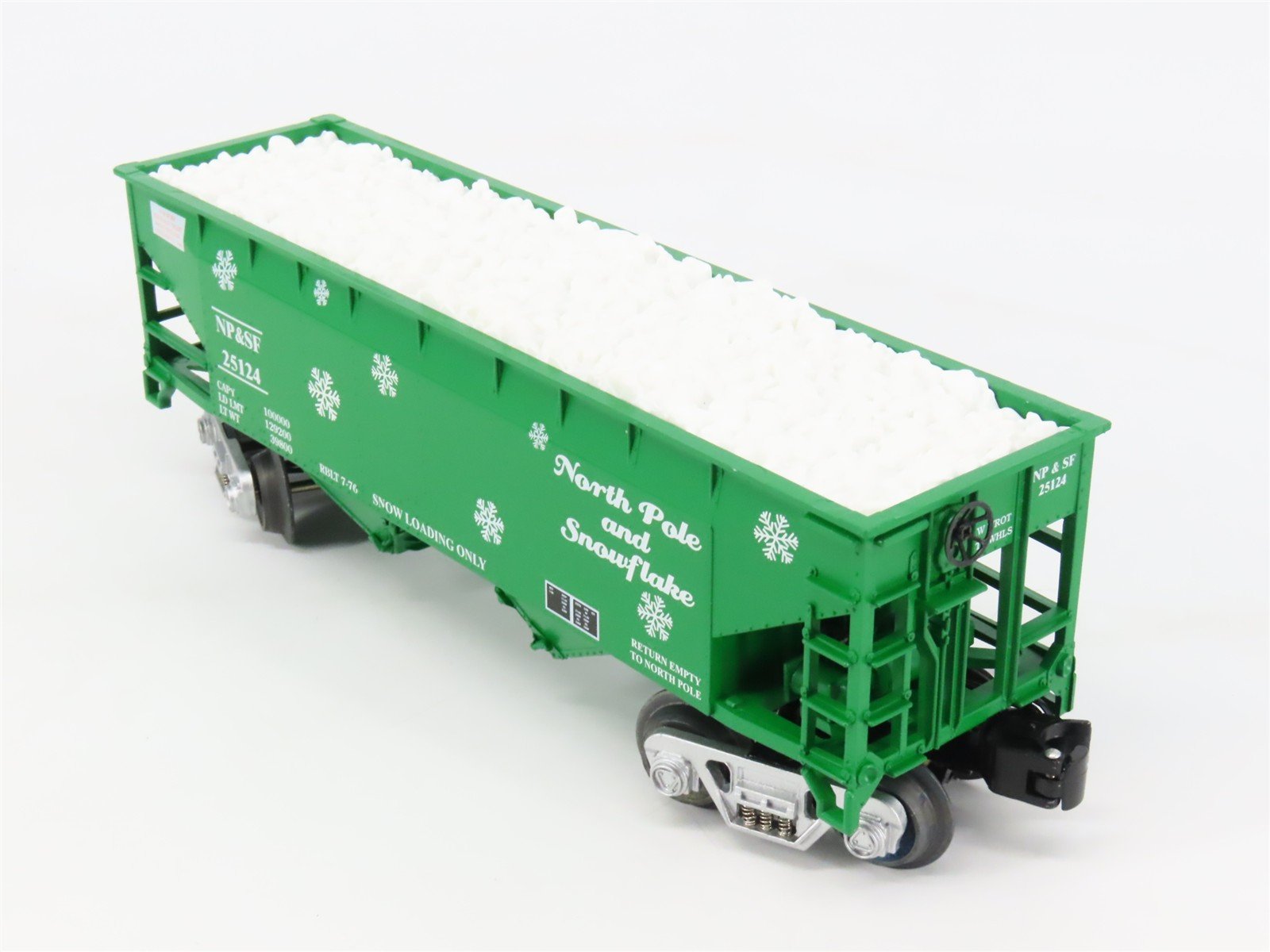 O Gauge 3-Rail Aristo-Craft 96250 NP&SF Christmas 2-Bay Hopper Car #23124 wLoad