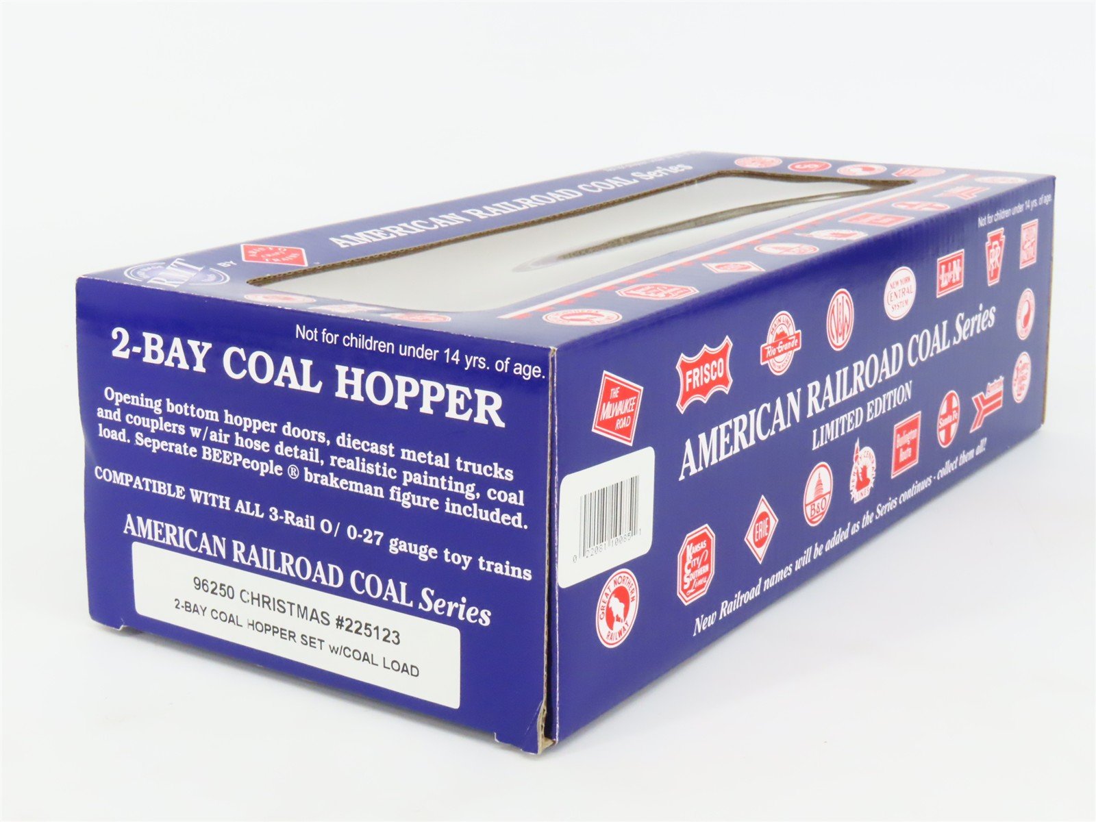 O Gauge 3-Rail Aristo-Craft 96250 NP&SF Christmas 2-Bay Hopper Car #23124 wLoad