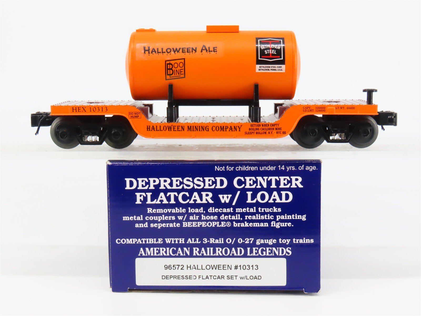 O Gauge 3-Rail Ariso-Craft 96572 RMT Halloween Depressed Flatcar #10314