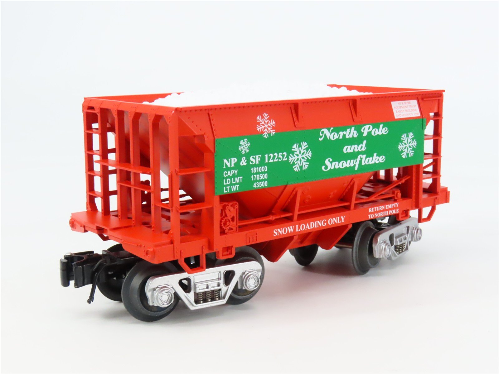 O Gauge 3-Rail Ariso-Craft 96750-2 NP&SF Christmas 70-Ton Ore Car #12252 wLoad
