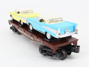 O 3-Rail K-Line K661-1894 PRR Pennsylvania Flatcar #6611894 w2 57' Chevy Cars