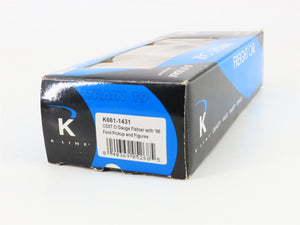 O 3-Rail K-Line K661-1431 CSXT Railway Flatcar #6611431 wTruck & Figures
