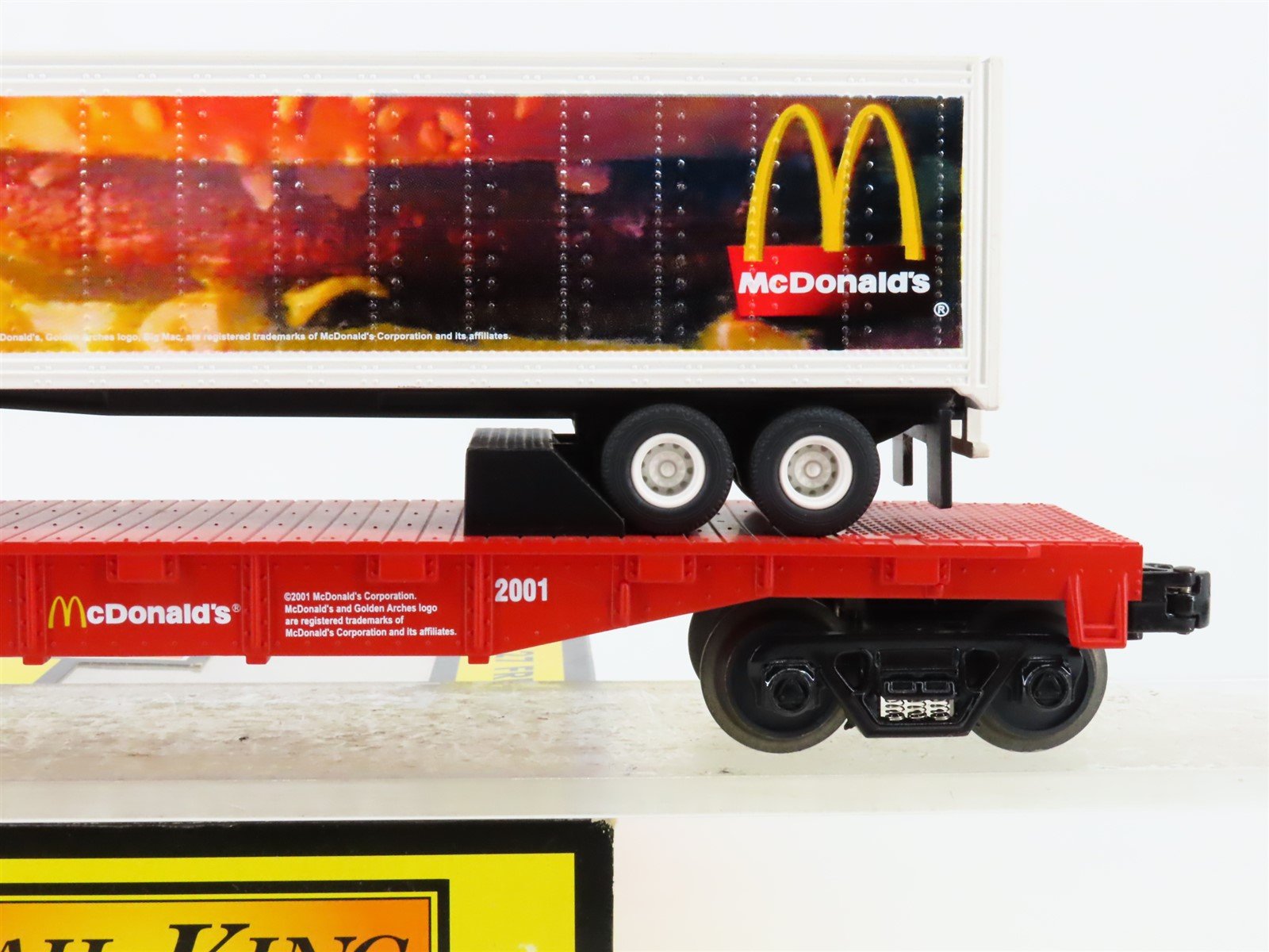 O Gauge 3-Rail MTH Rail King 30-7696 McDonalds Flatcar #2001 w/Trailer