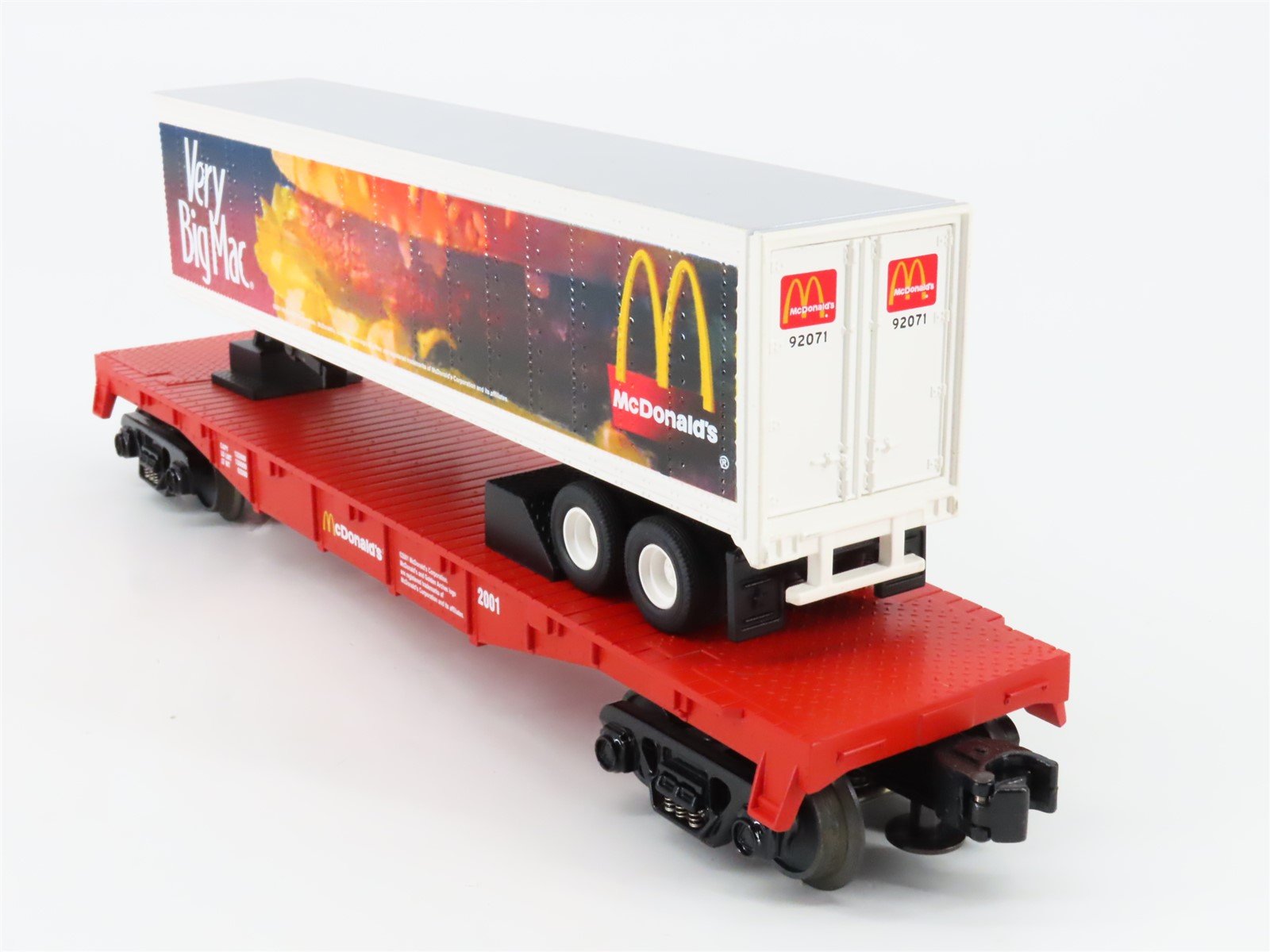 O Gauge 3-Rail MTH Rail King 30-7696 McDonalds Flatcar #2001 w/Trailer