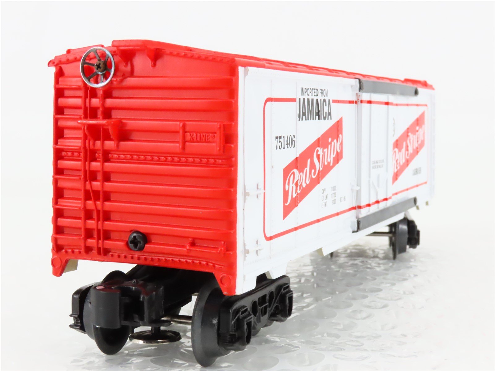 O Gauge 3-Rail Labatts Red Stripe 40' Boxcar #751406