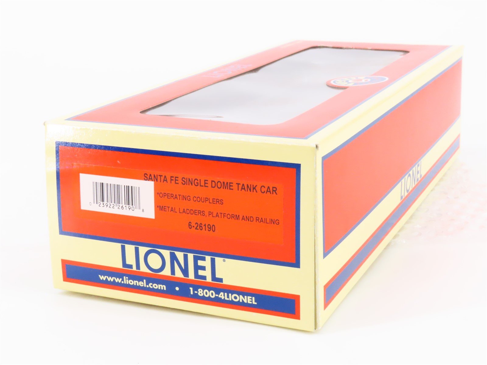 O Gauge 3-Rail Lionel 6-26190 ATSF Santa Fe Single Dome Tankcar #101254