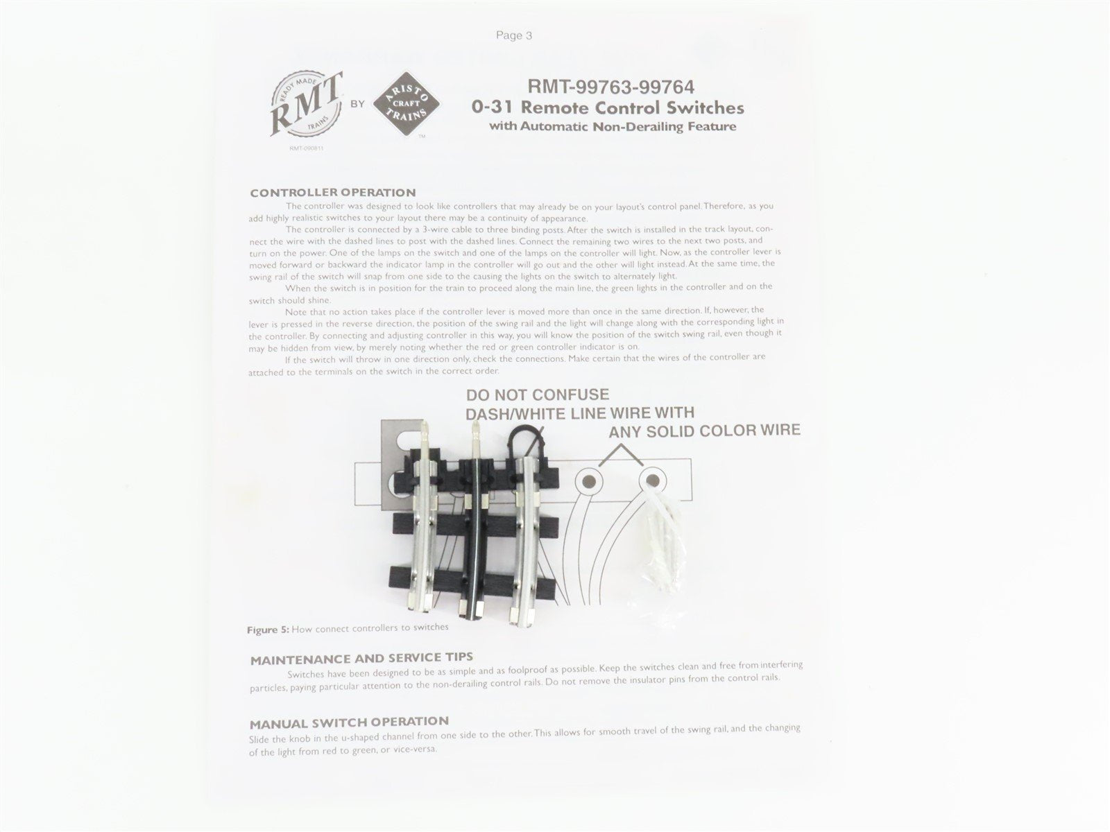 O Gauge 3-Rail Aristo RMT-99763 O31 Remote Switch Righthand Track Piece