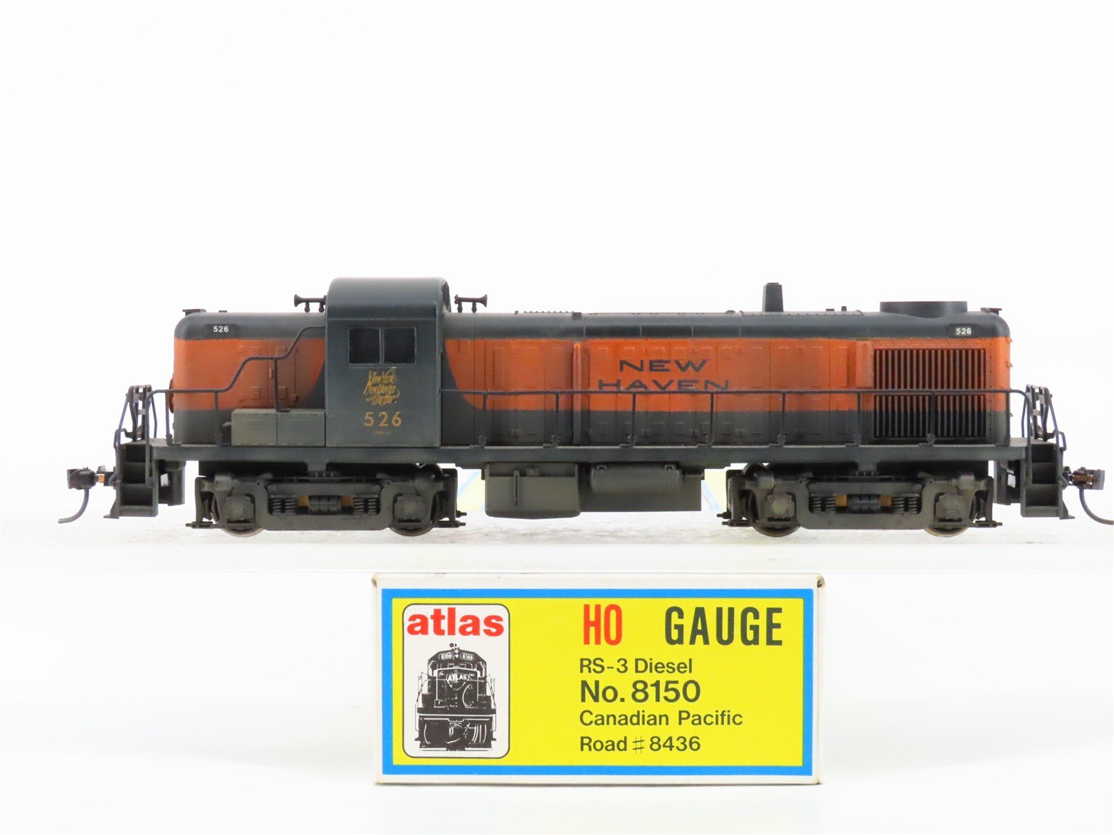 HO Scale Atlas/KATO 8150 NH New Haven ALCO RS-3 Diesel #526 - Custom & Weathered