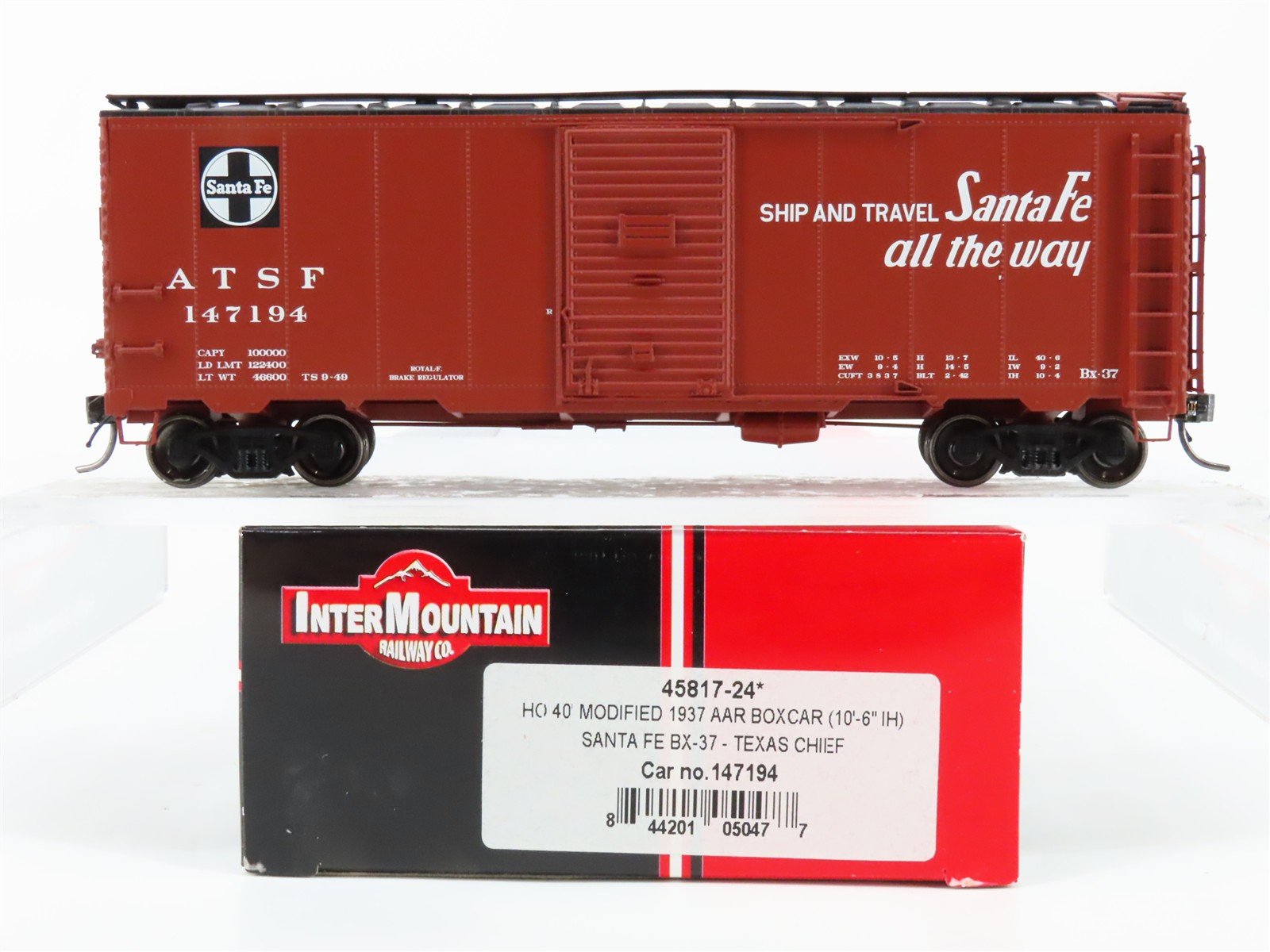HO Scale InterMountain 45817-24 ATSF Santa Fe Texas Chief 40' Box Car #147194