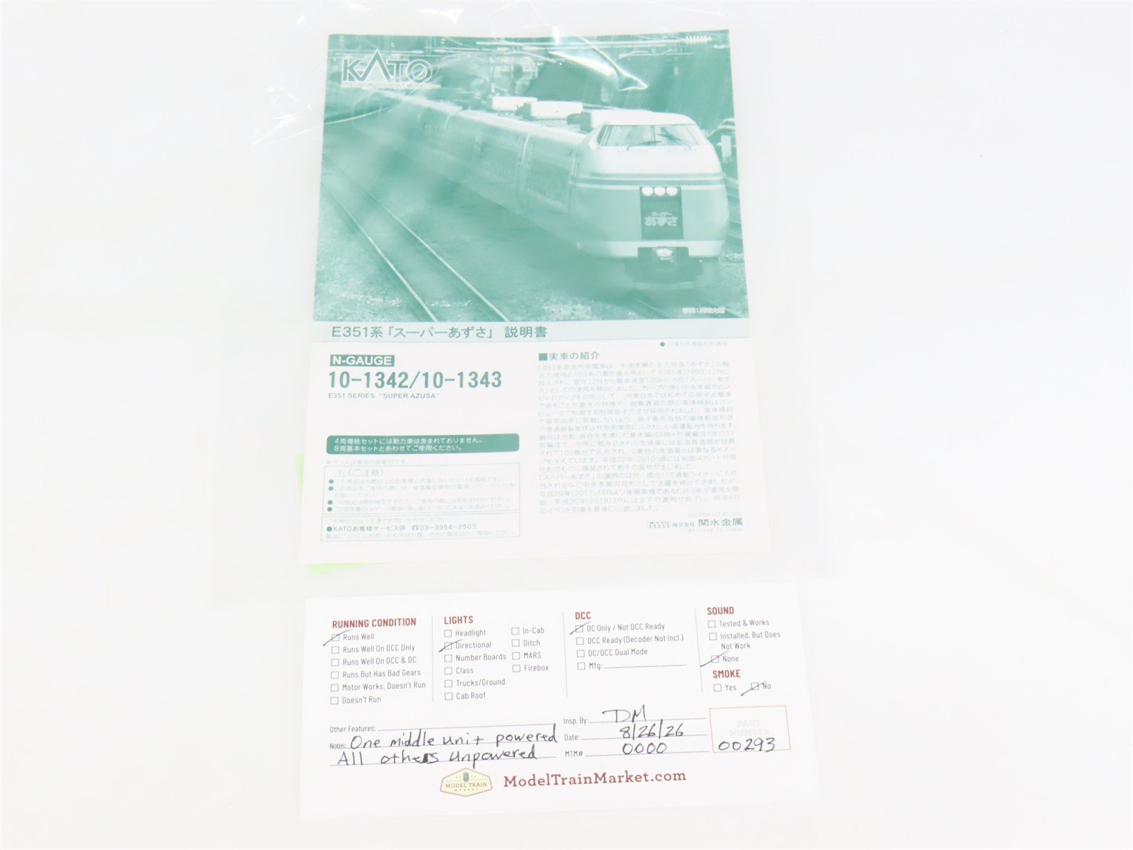 N Scale KATO 10-1342 JR East E351 Series 