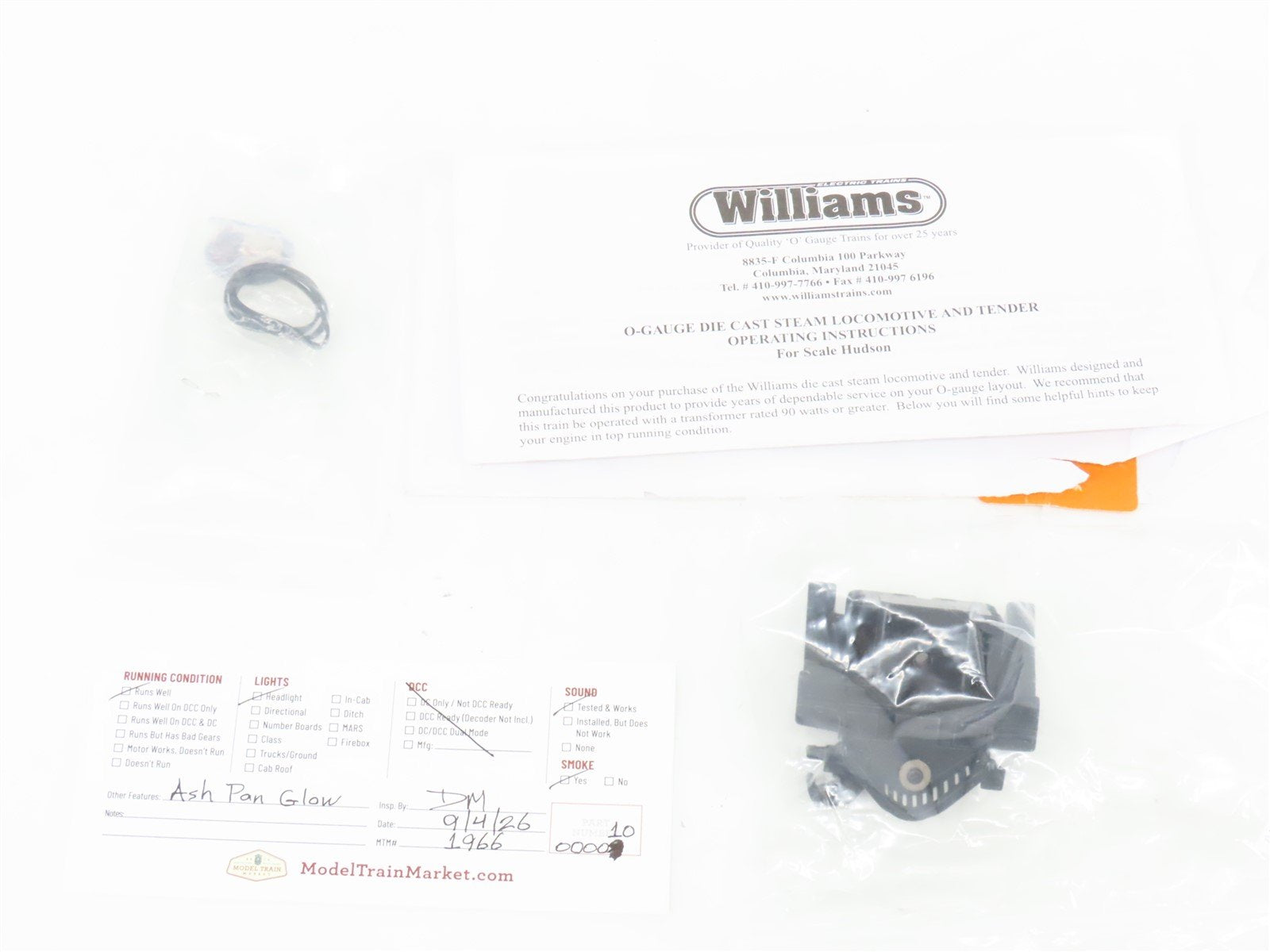 O Gauge 3-Rail Williams HUD-125 ATSF Santa Fe 4-6-4 Hudson Steam #3462 w/ Sound