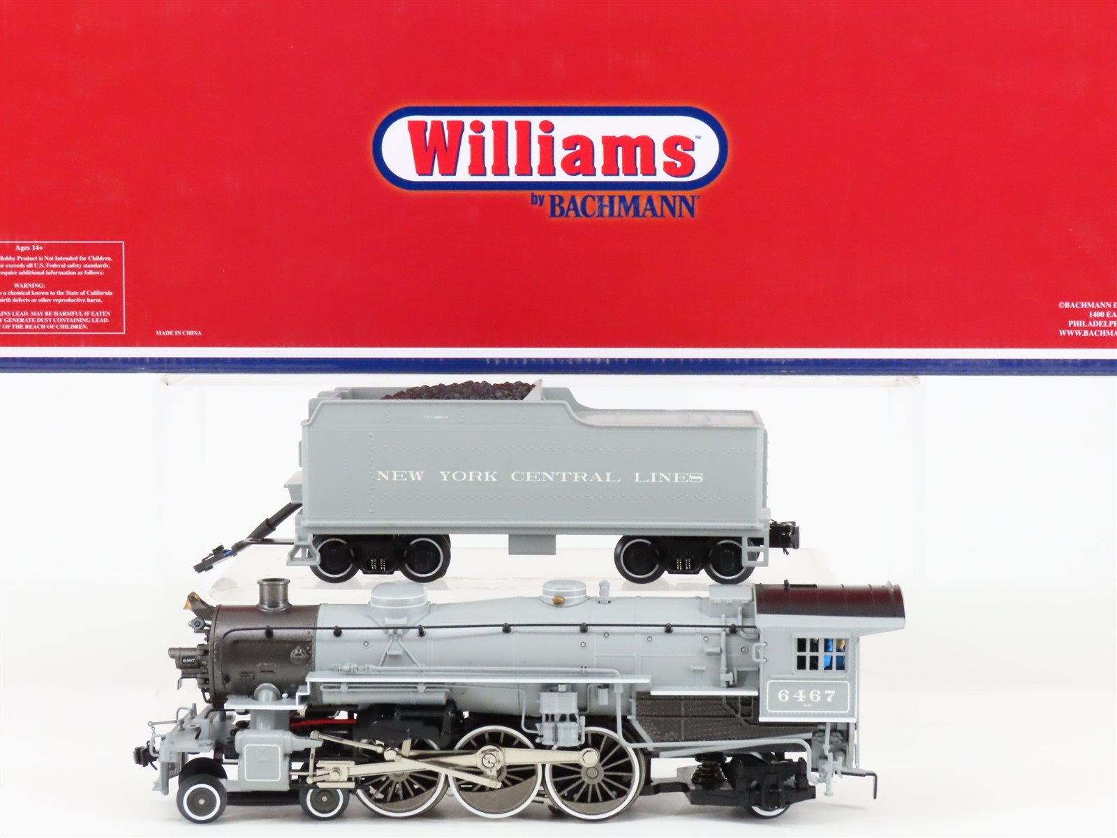 O Gauge 3-Rail Williams 40801 CNJ Jersey Central 4-6-2 Steam Locomotive #6467