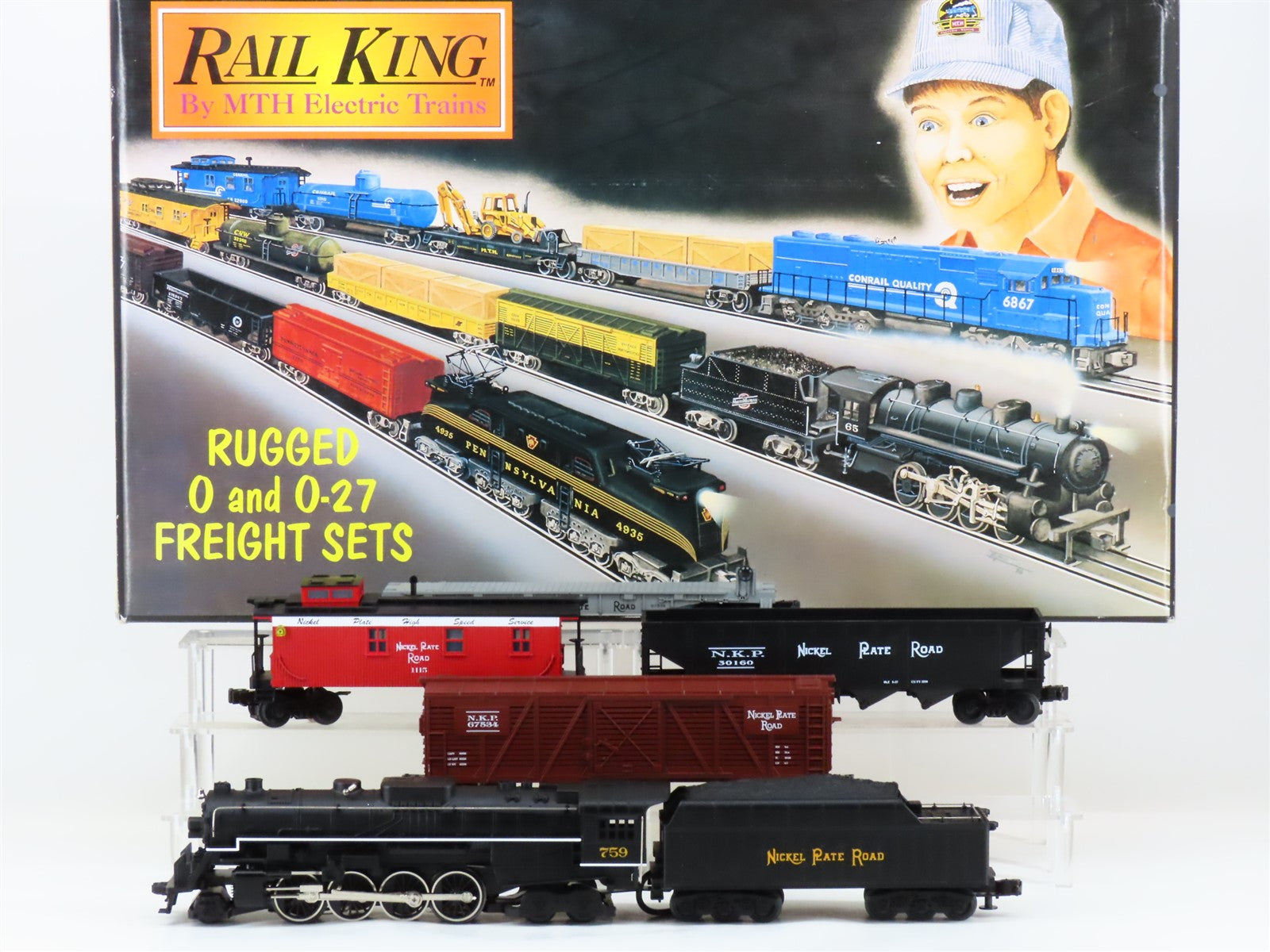O27 Gauge 3-Rail MTH RailKing RK-024 NKP 2-8-4 Berkshire Steam Freight Set