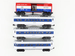O27 Gauge 3-Rail Lionel 6-27767 ATSF Santa Fe Passenger & Mail Car 4-Pack