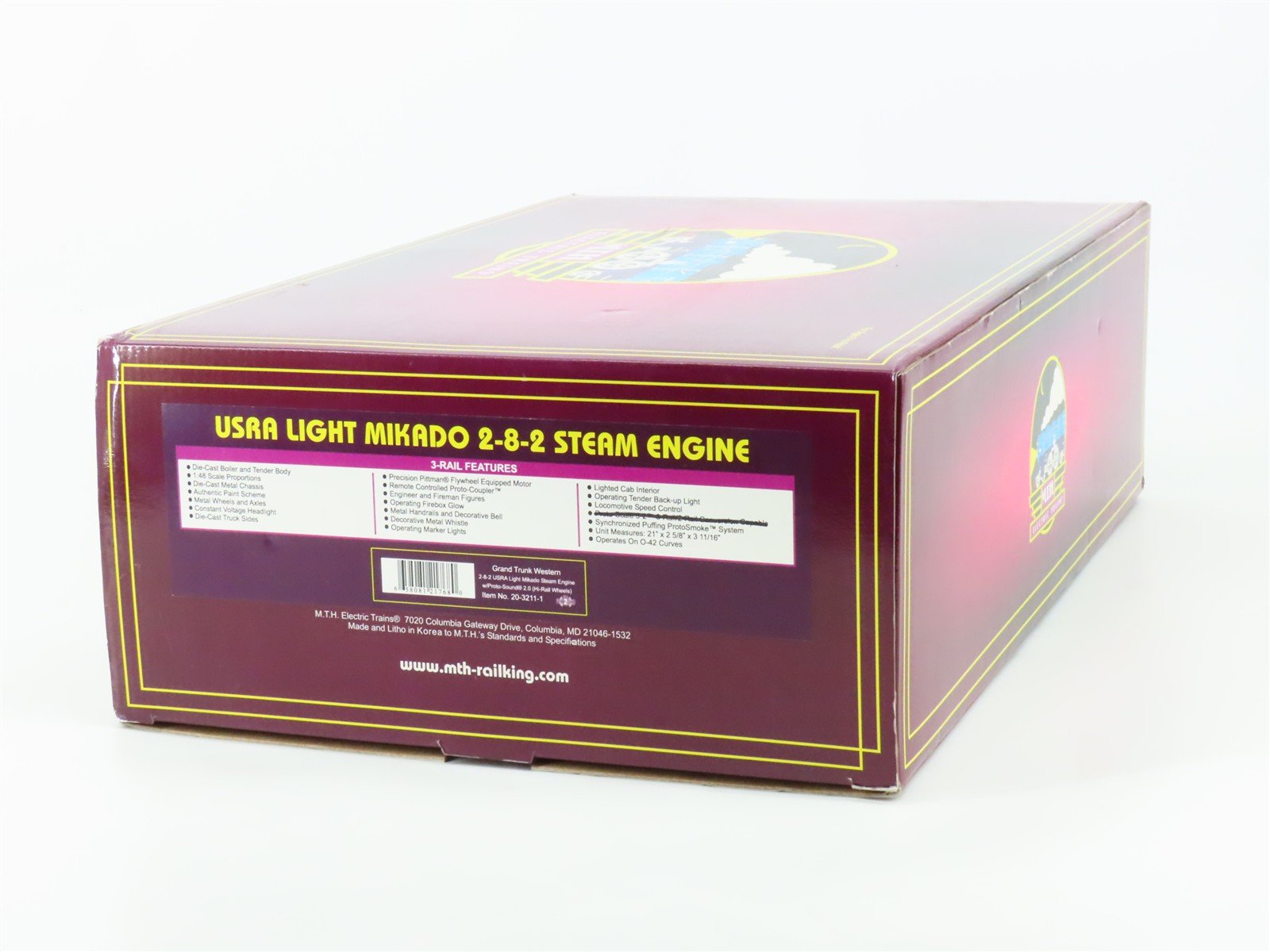 O Gauge 3-Rail MTH 20-3211-1 GTW Grand Trunk Western 2-8-2 Steam #3735 wSound