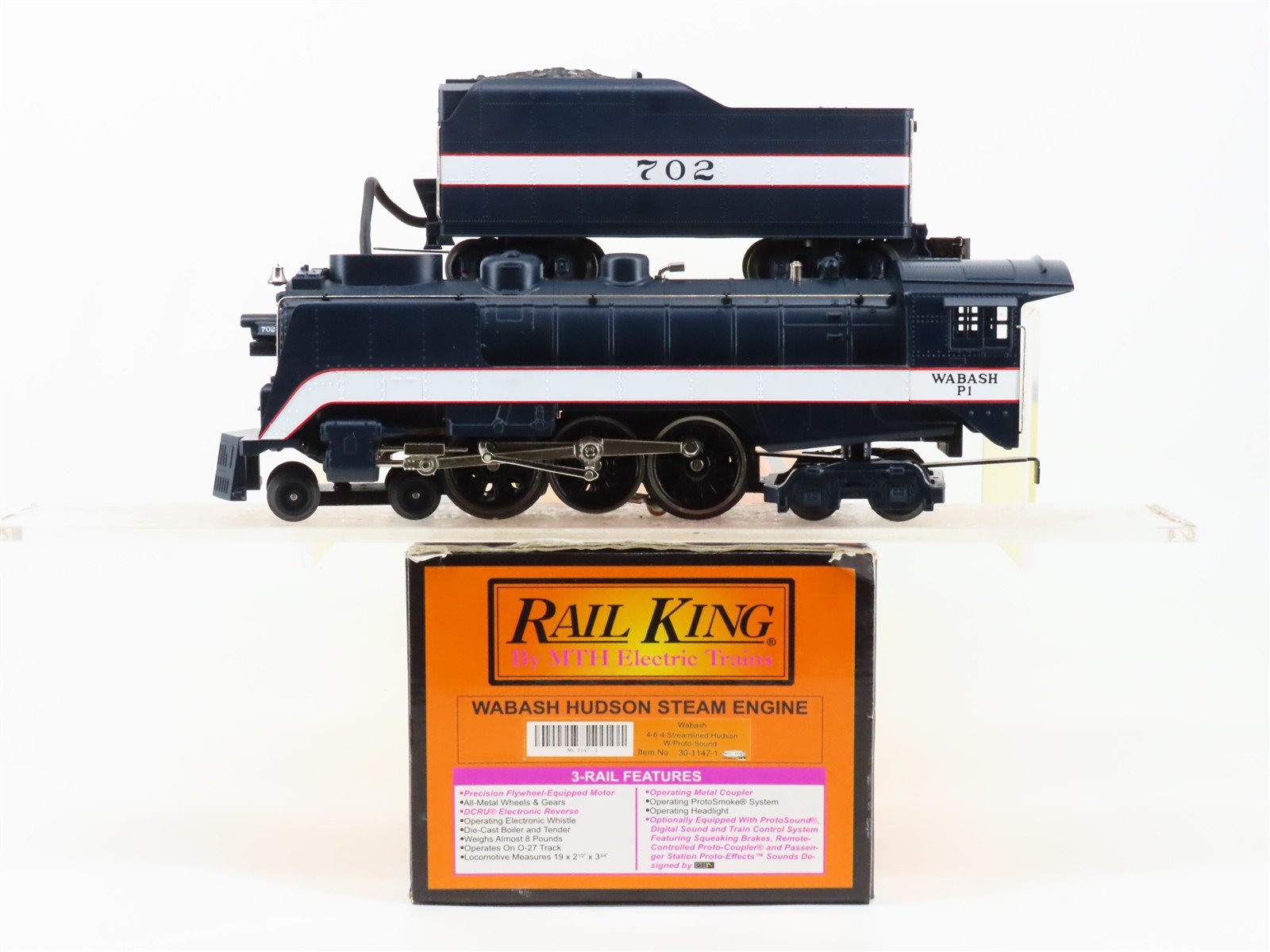 O Gauge 3-Rail MTH 30-1147-1 WAB Wabash 4-6-4 Steam Locomotive #702 wSound