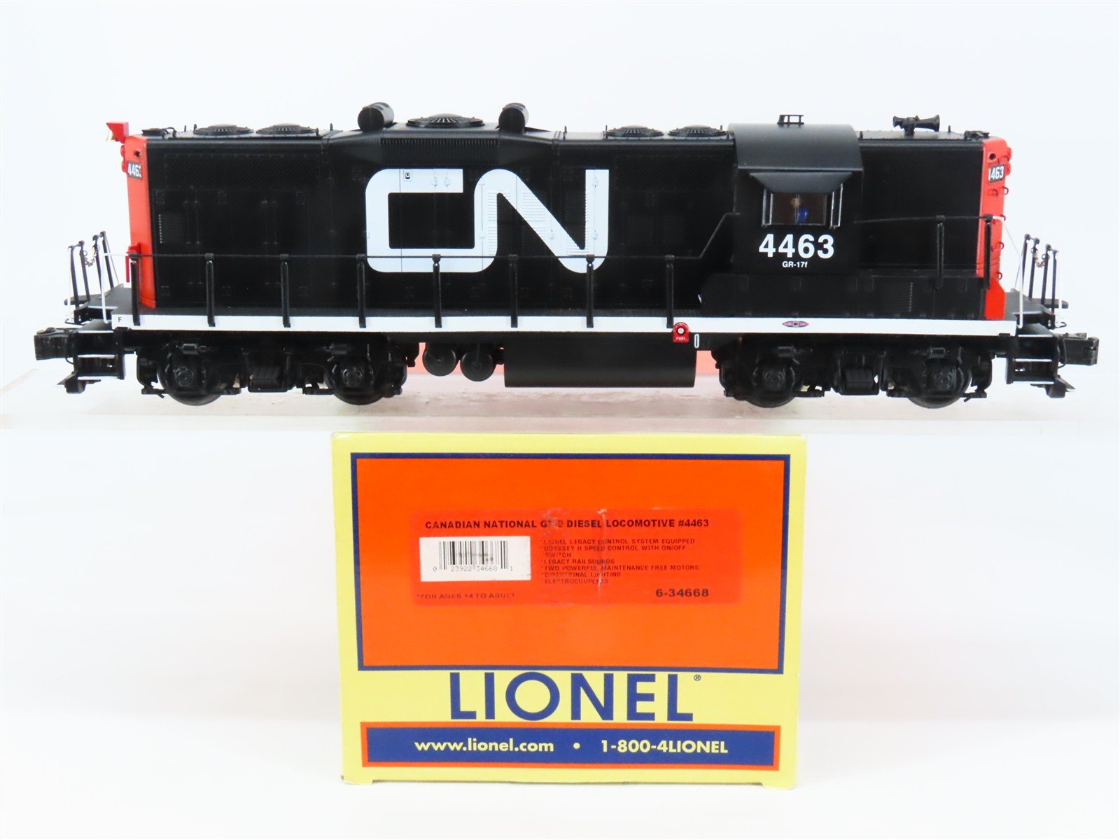 O 3-Rail Lionel 6-34668 CN Canadian National GP9 Diesel #4463 w/ Legacy & Sound
