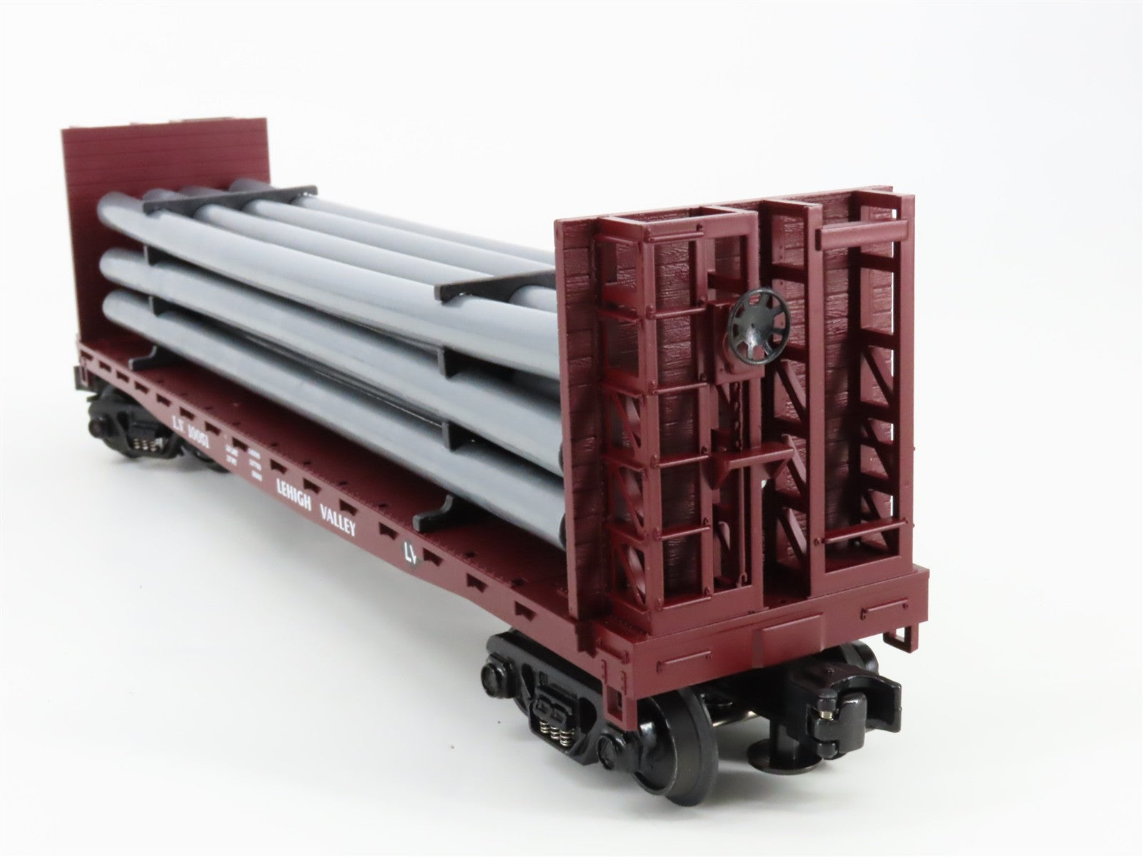 O Scale MTH 30-76015 LV Lehigh Valley Bulkhead Flat Car 10051 RTR