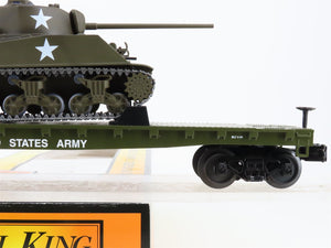 O Scale MTH 30-7093B DODX United States Army Flat Car w/ Sherman Tank 4228 RTR