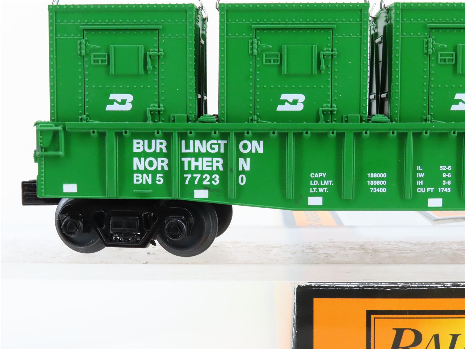 O Scale MTH 30-72144 BN Burlington Northern Gondola 577230 RTR