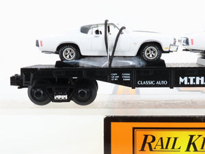 O Scale MTH 30-7680 MTH Transport Flat Car w/ ERTL '70 Chevelles 1970 RTR