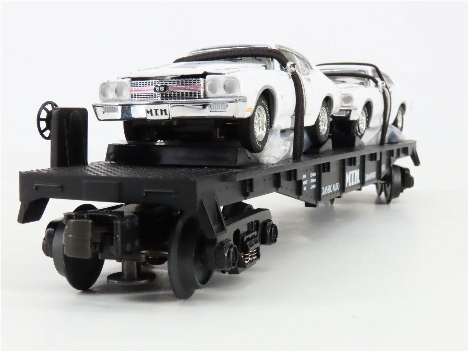 O Scale MTH 30-7680 MTH Transport Flat Car w/ ERTL '70 Chevelles 1970 RTR