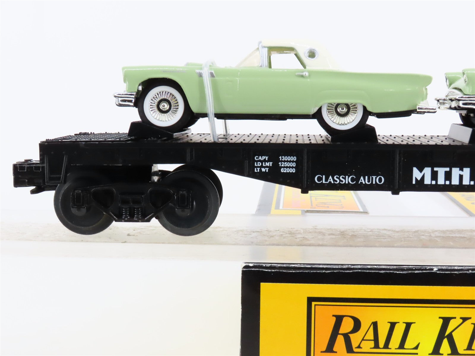 O Scale MTH 30-7613 MTH Transport Auto Transport Flat Car w/T'Birds 1957 RTR