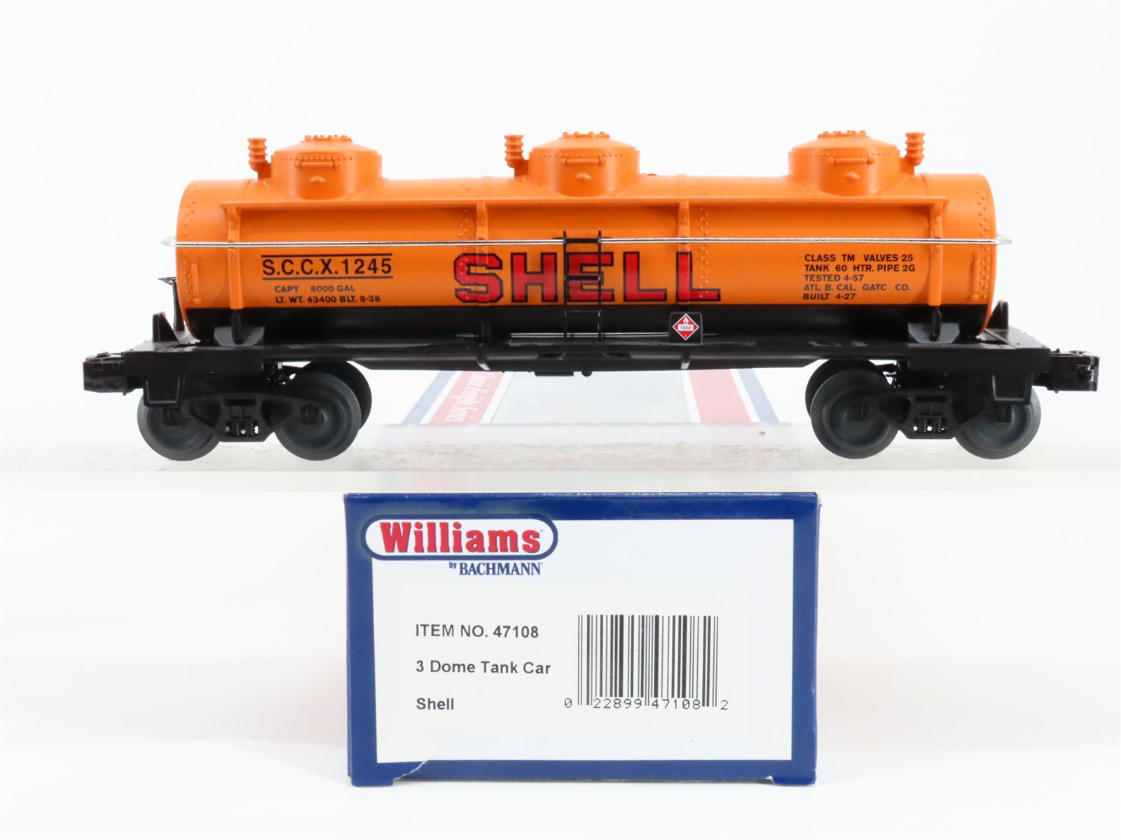 O Scale Williams 47108 SCCX Shell 3-Dome Tank Car 1245 RTR