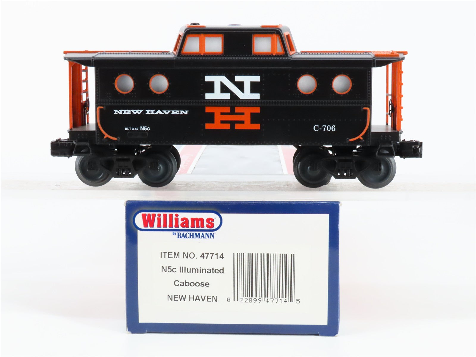 O Scale Williams 47714 NH New Haven N5c Illuminated Caboose Lighted C-706 RTR