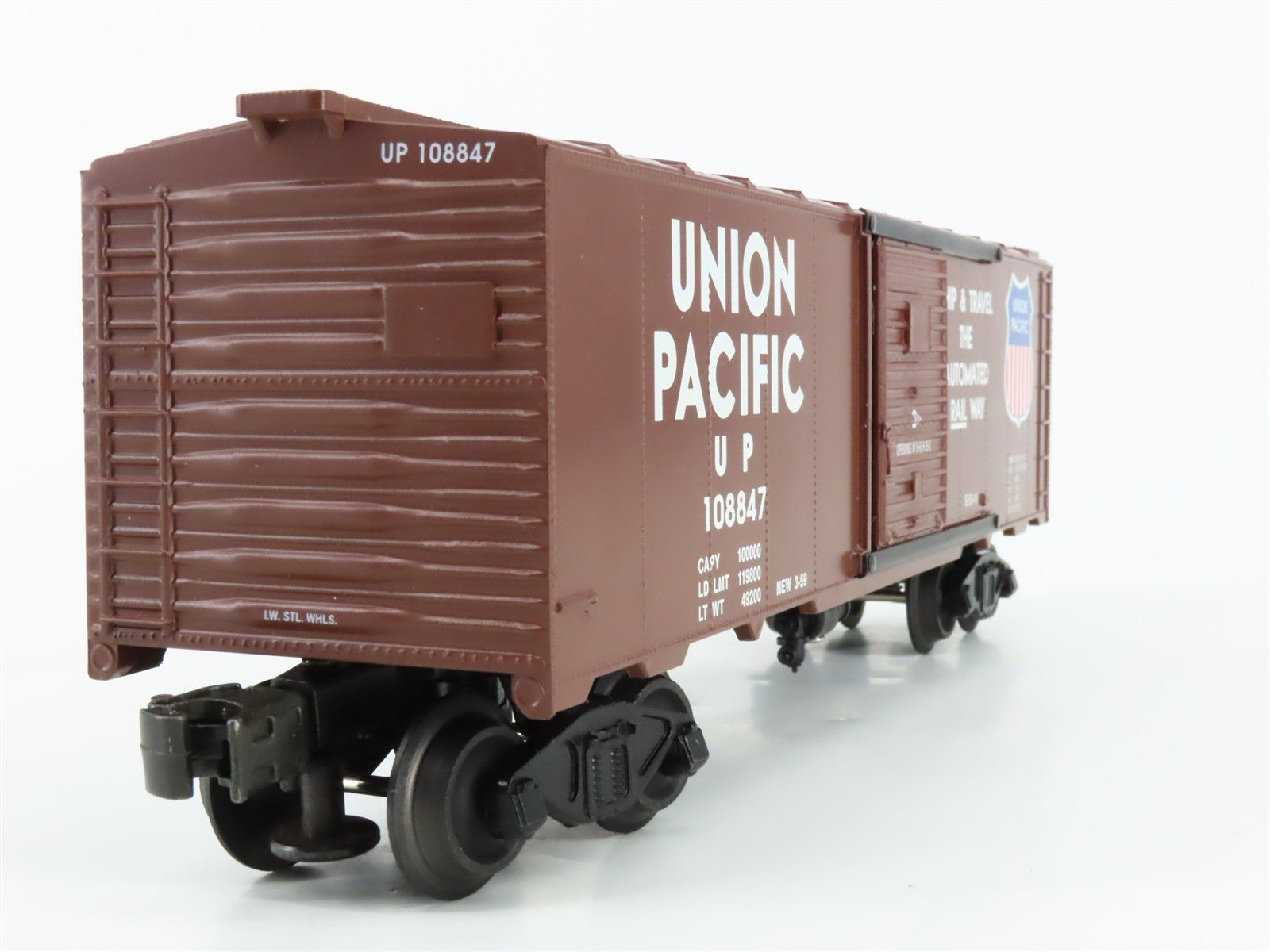 O Scale Williams WAL#32 UP Union Pacific Box Car 108847 RTR