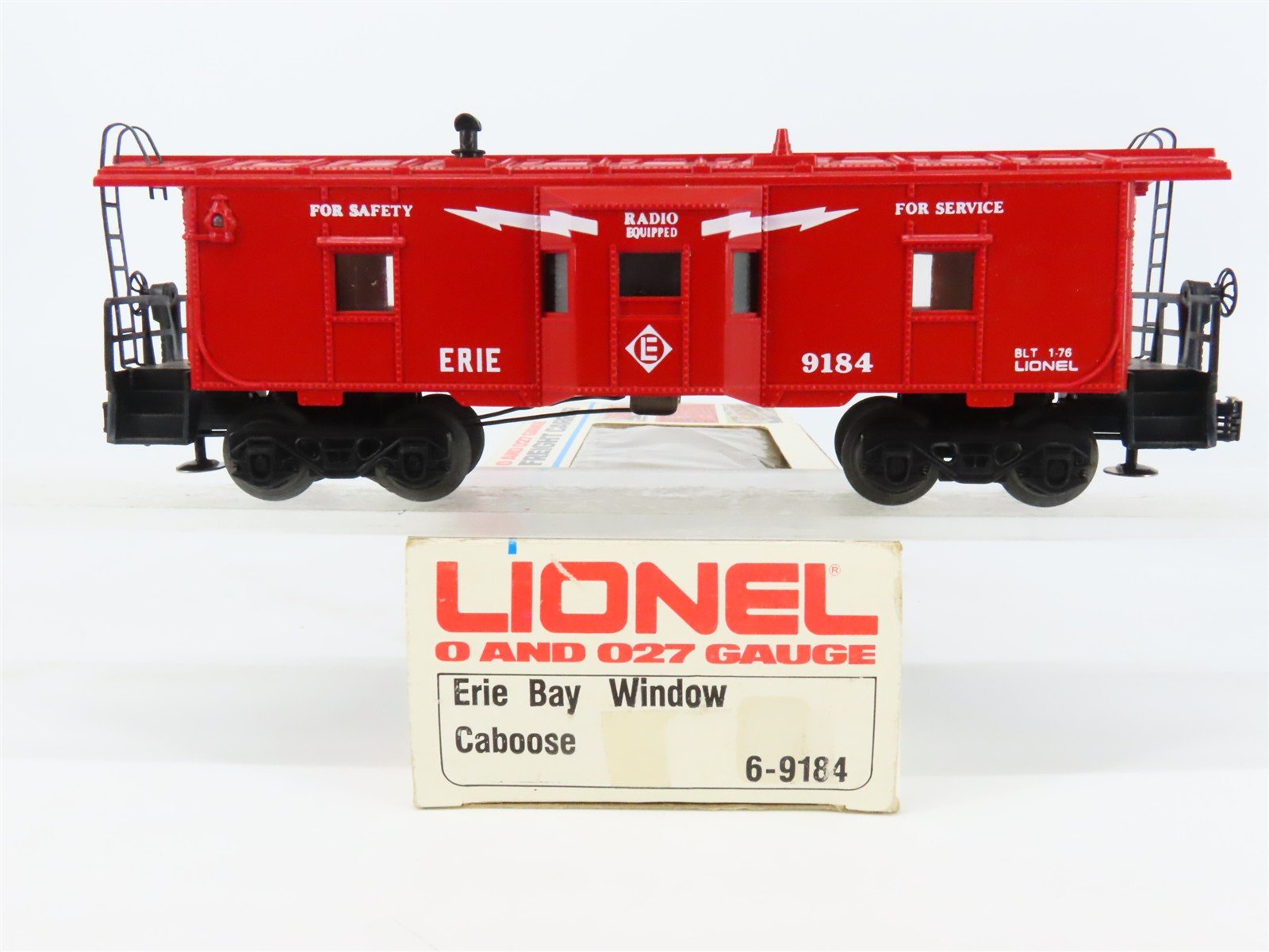 O27 Gauge 3-Rail Lionel 6-9184 ERIE Railroad Bay Window Caboose #9184