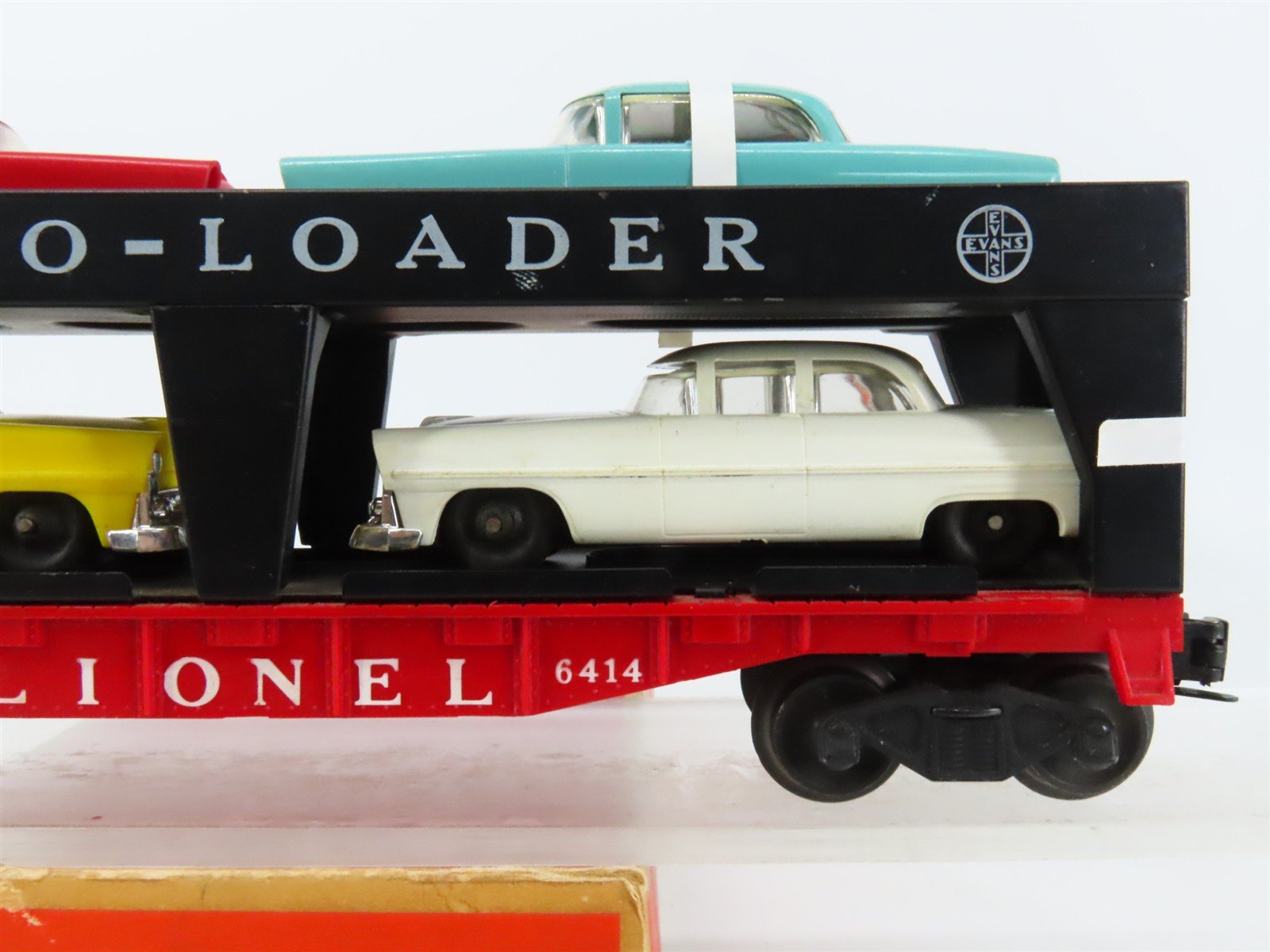 O Gauge 3-Rail Lionel Lines Postwar 6414 Evans Double-Decker Auto-Loader w/ Cars