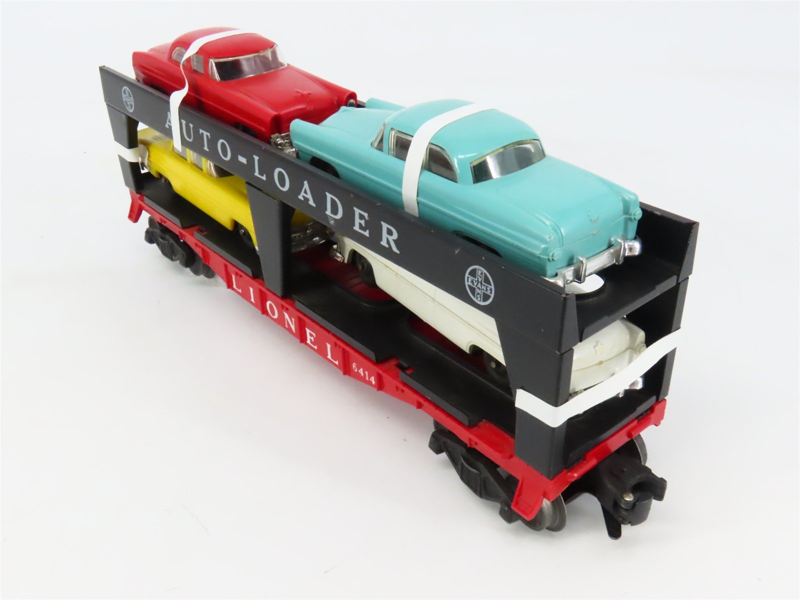 O Gauge 3-Rail Lionel Lines Postwar 6414 Evans Double-Decker Auto-Loader w/ Cars