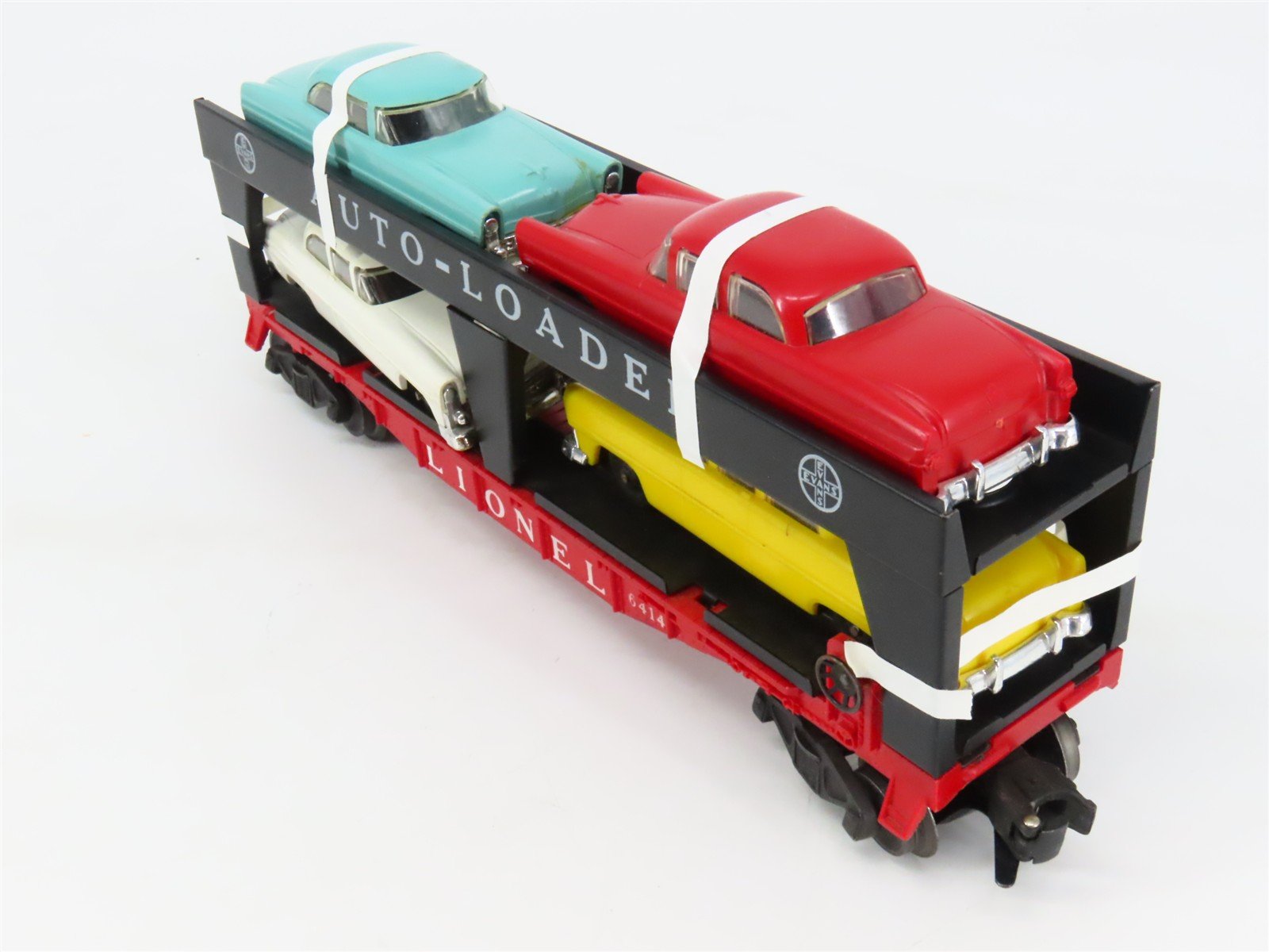 O Gauge 3-Rail Lionel Lines Postwar 6414 Evans Double-Decker Auto-Loader w/ Cars