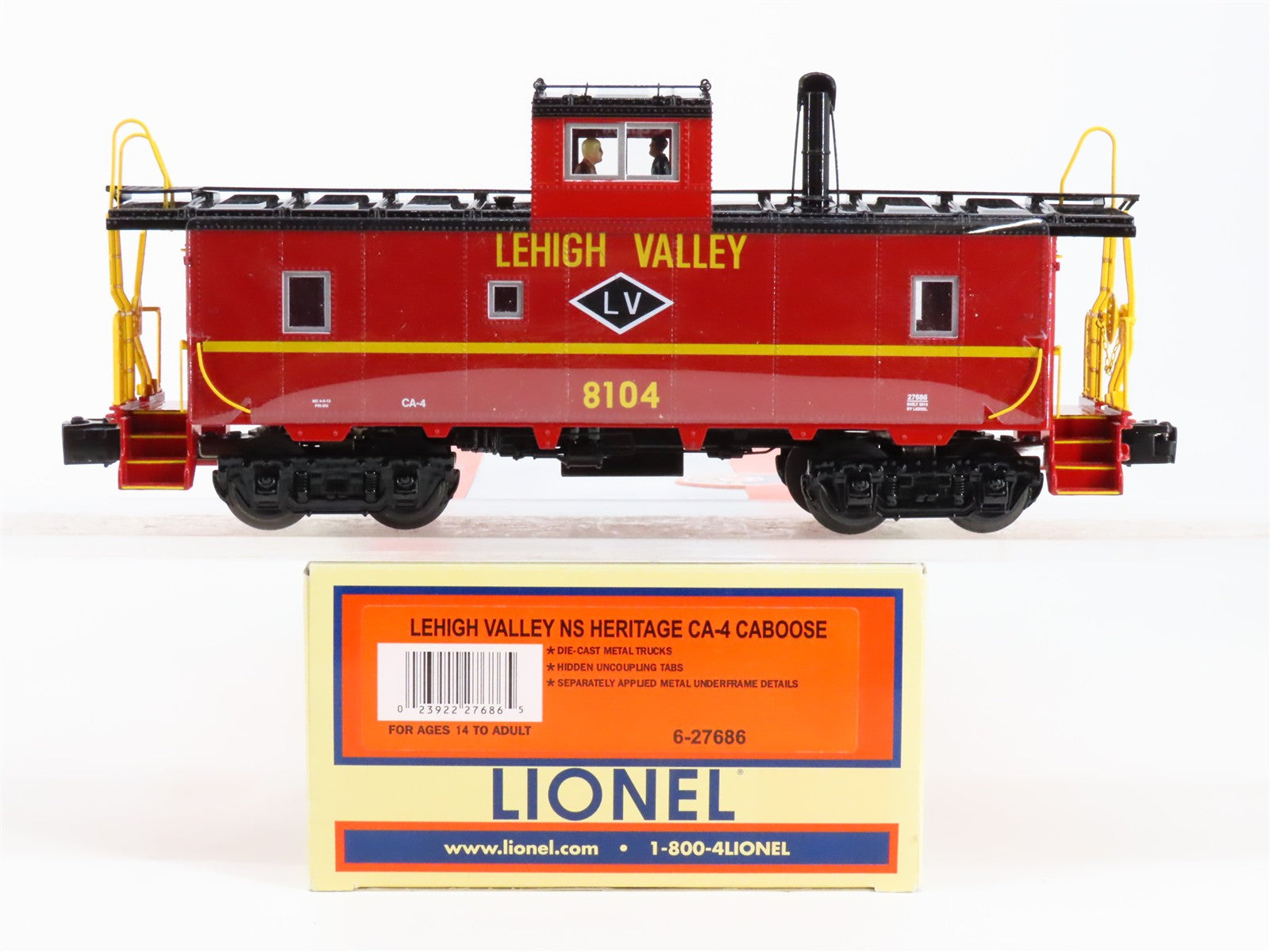 O Scale Lionel 6-27686 LV Lehigh Valley CA-4 Caboose Lighted 8104 RTR