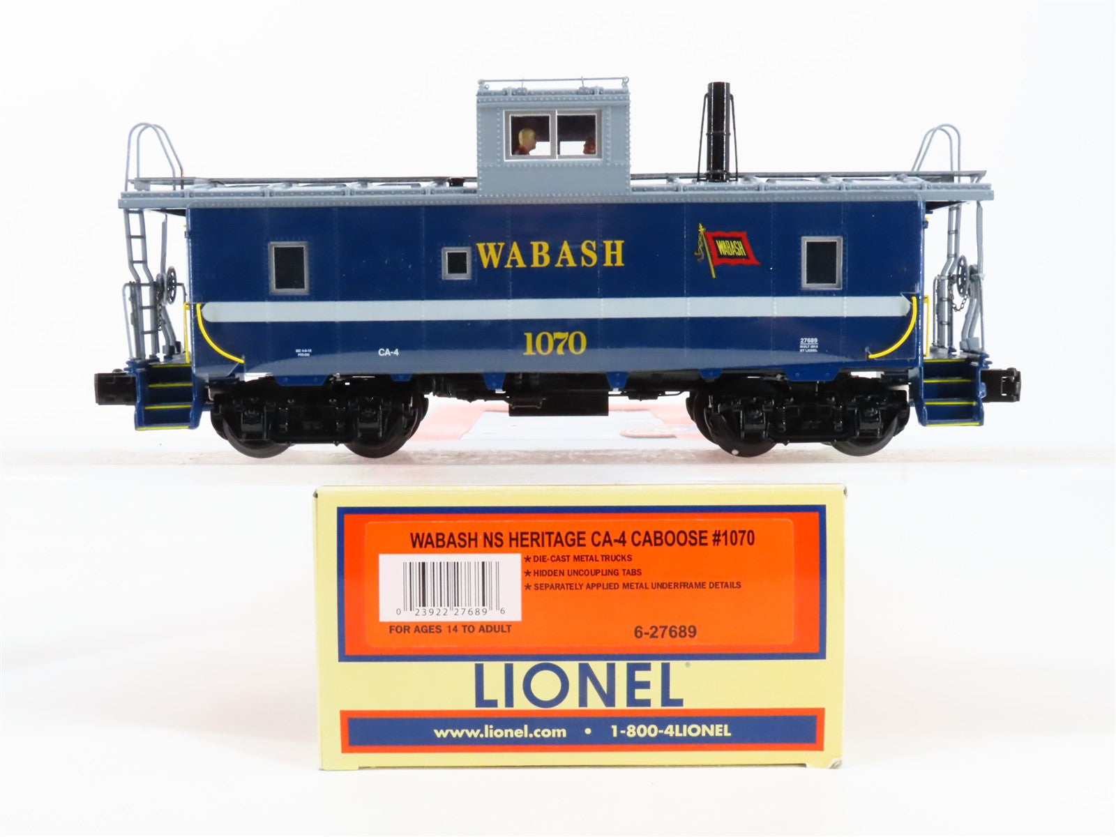 O Scale Lionel 6-27689 Wabash CA-4 Caboose Lighted Factory Interior 1070 RTR